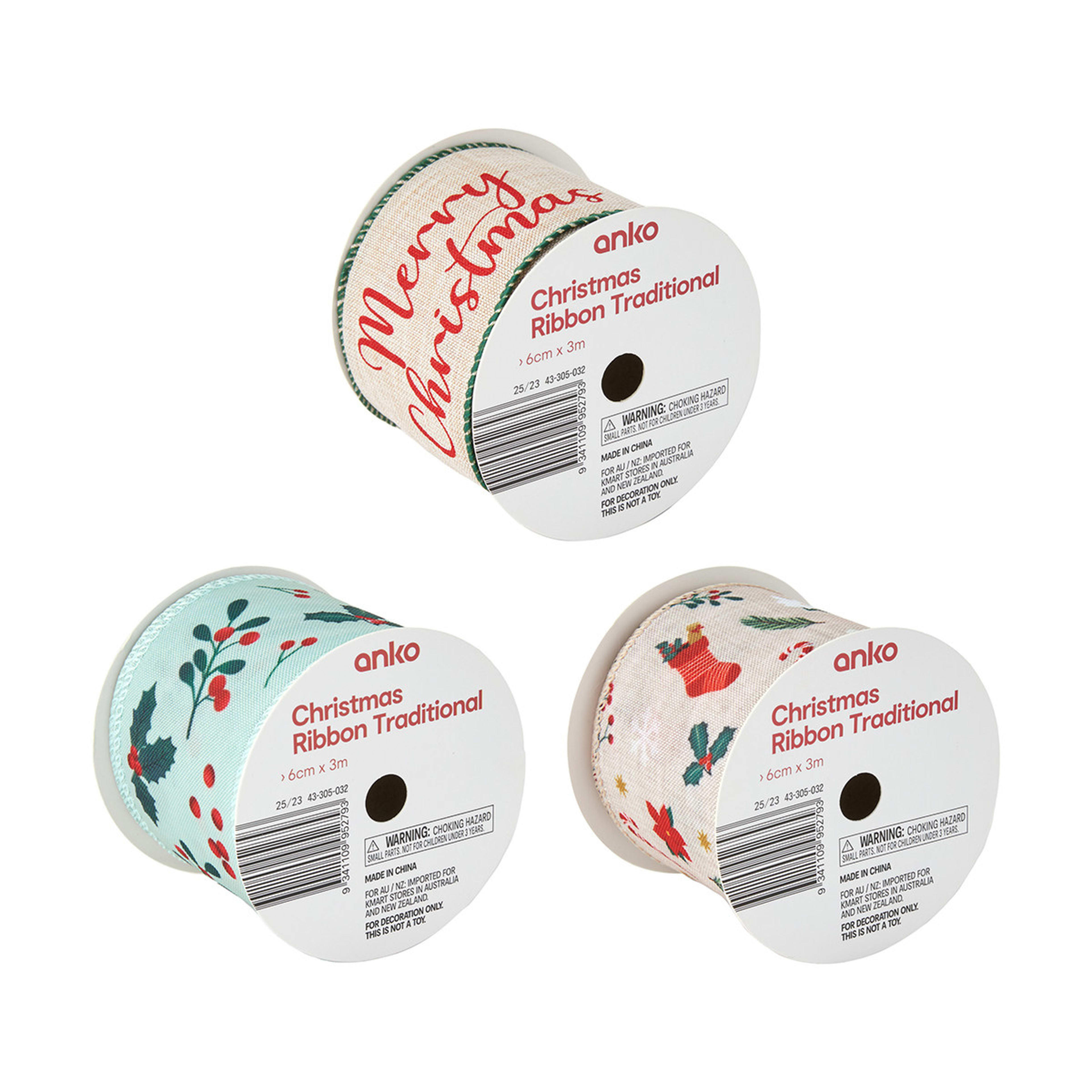 Christmas Traditional Ribbon Assorted Kmart