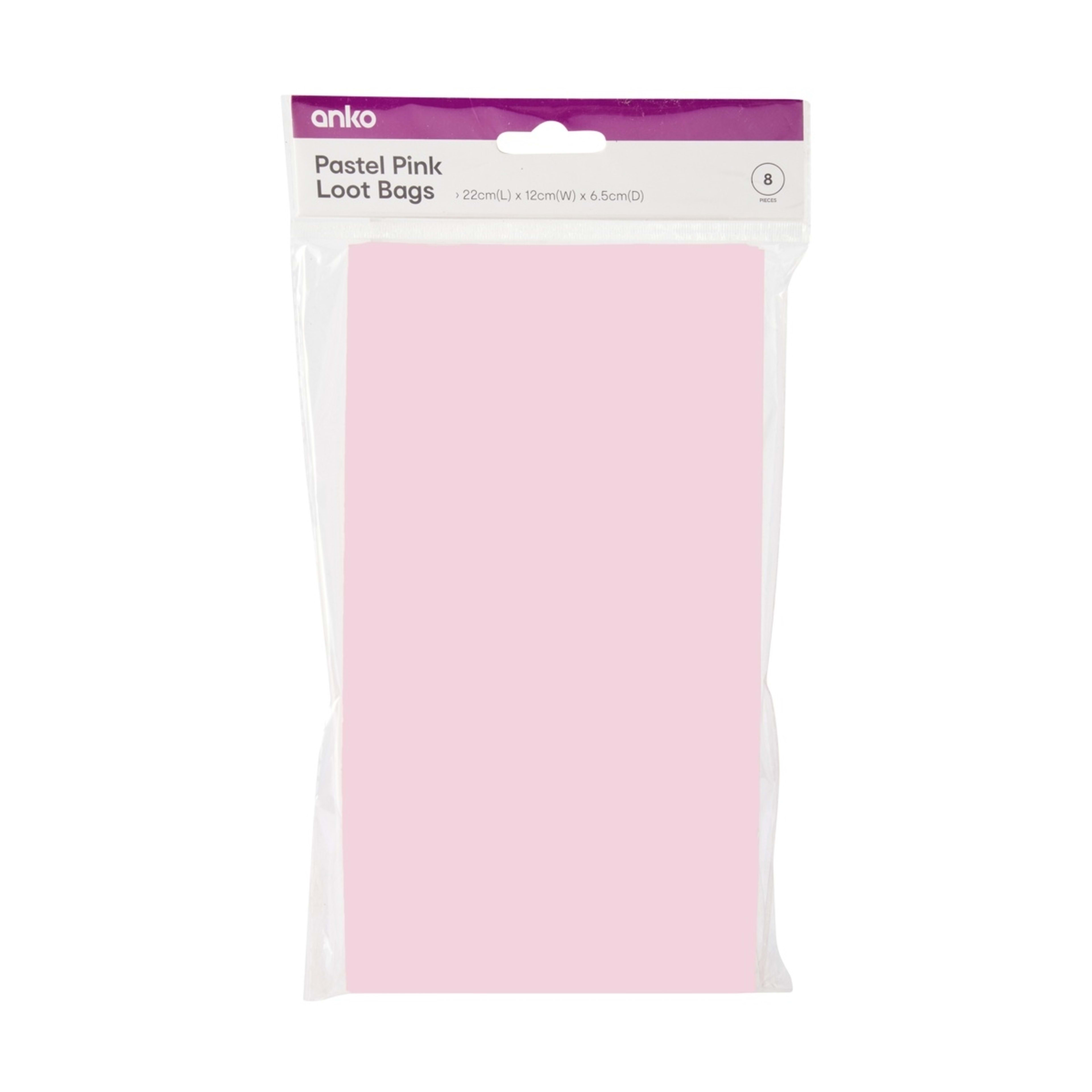 6 8 Piece Pastel Loot Bags - Pink, 6 of 6