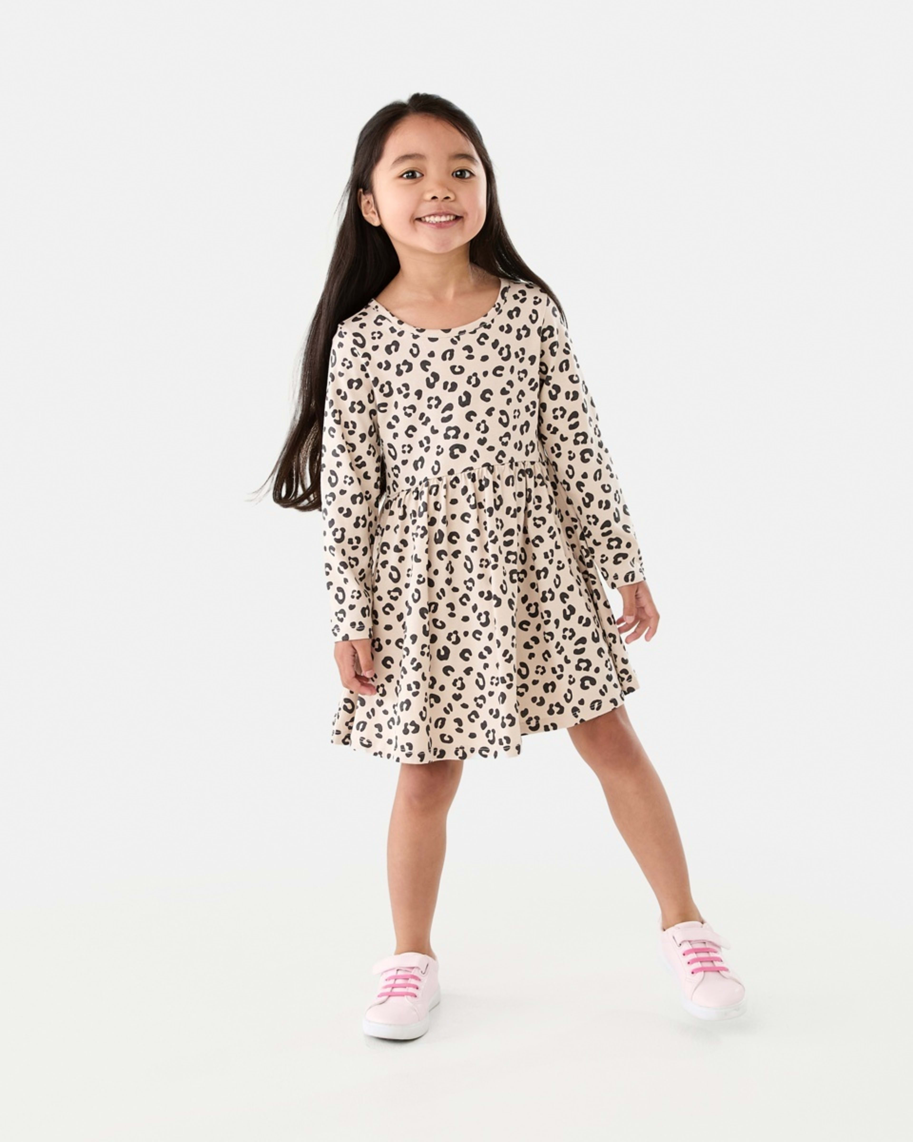 6 Long Sleeve Jersey Dress Leopard, 6 of 9