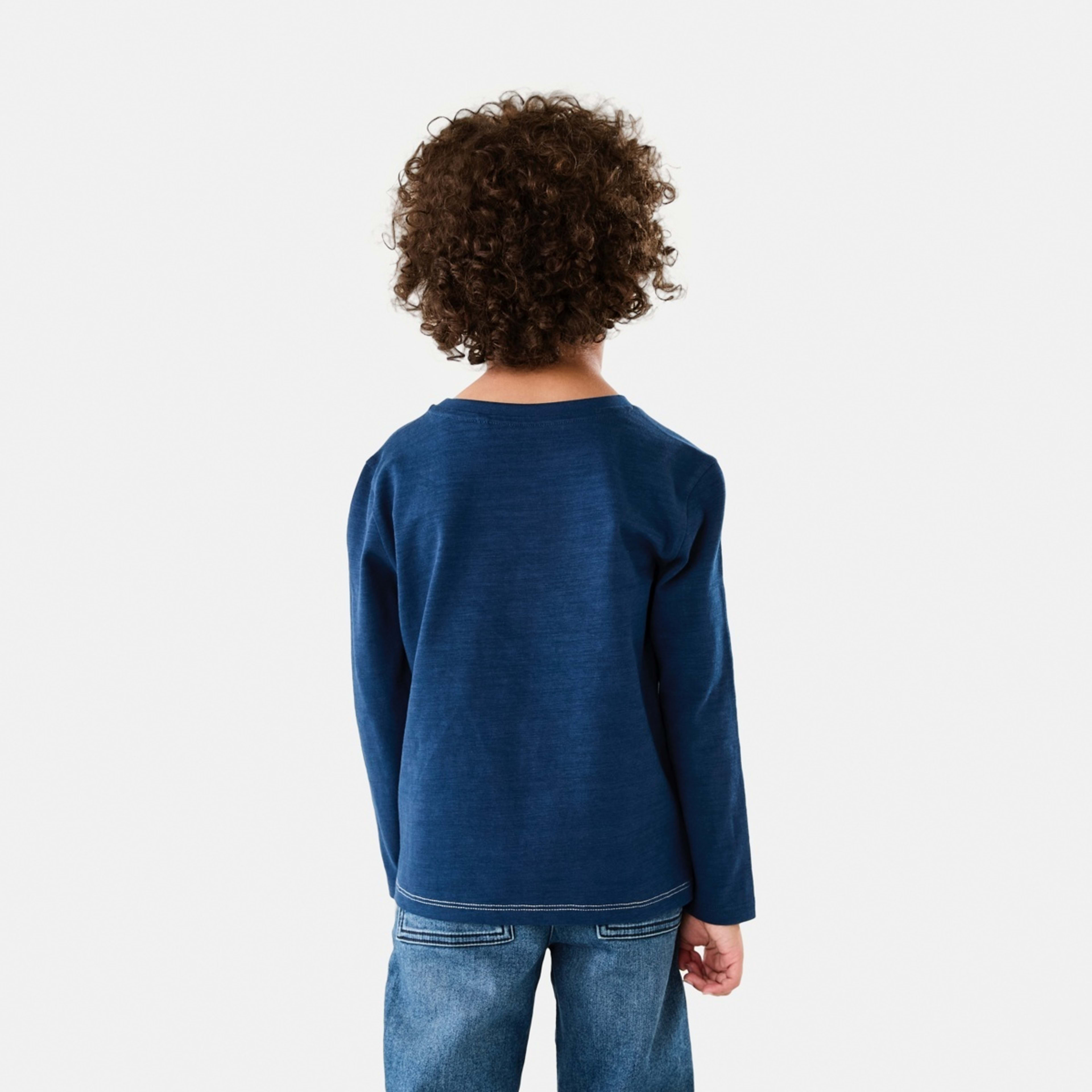 2 Long Sleeve Panel T-shirt Estate Blue, 2 of 8