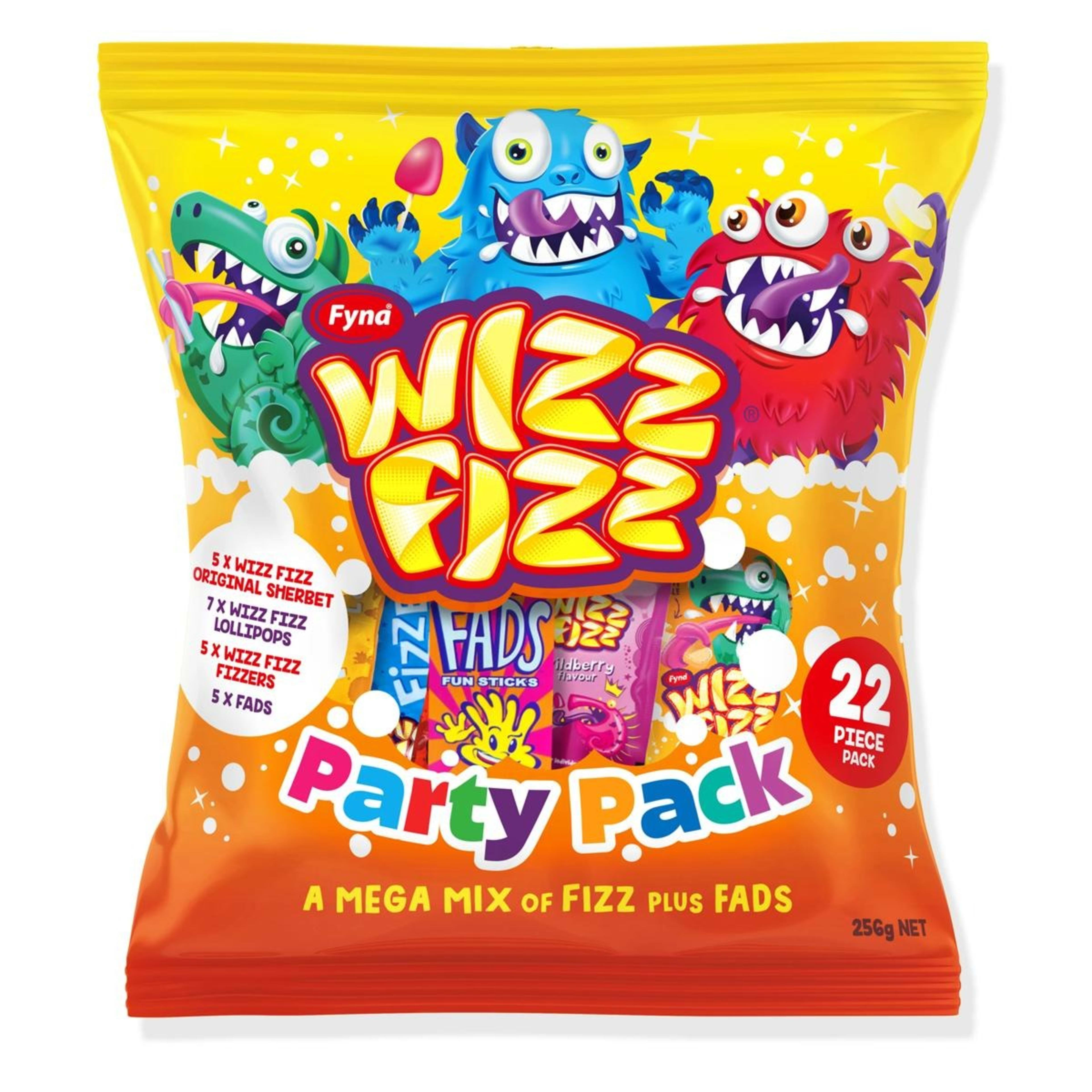 1 Fyna Wizz Fizz 22 Piece Party Pack 256g, 1 of 2