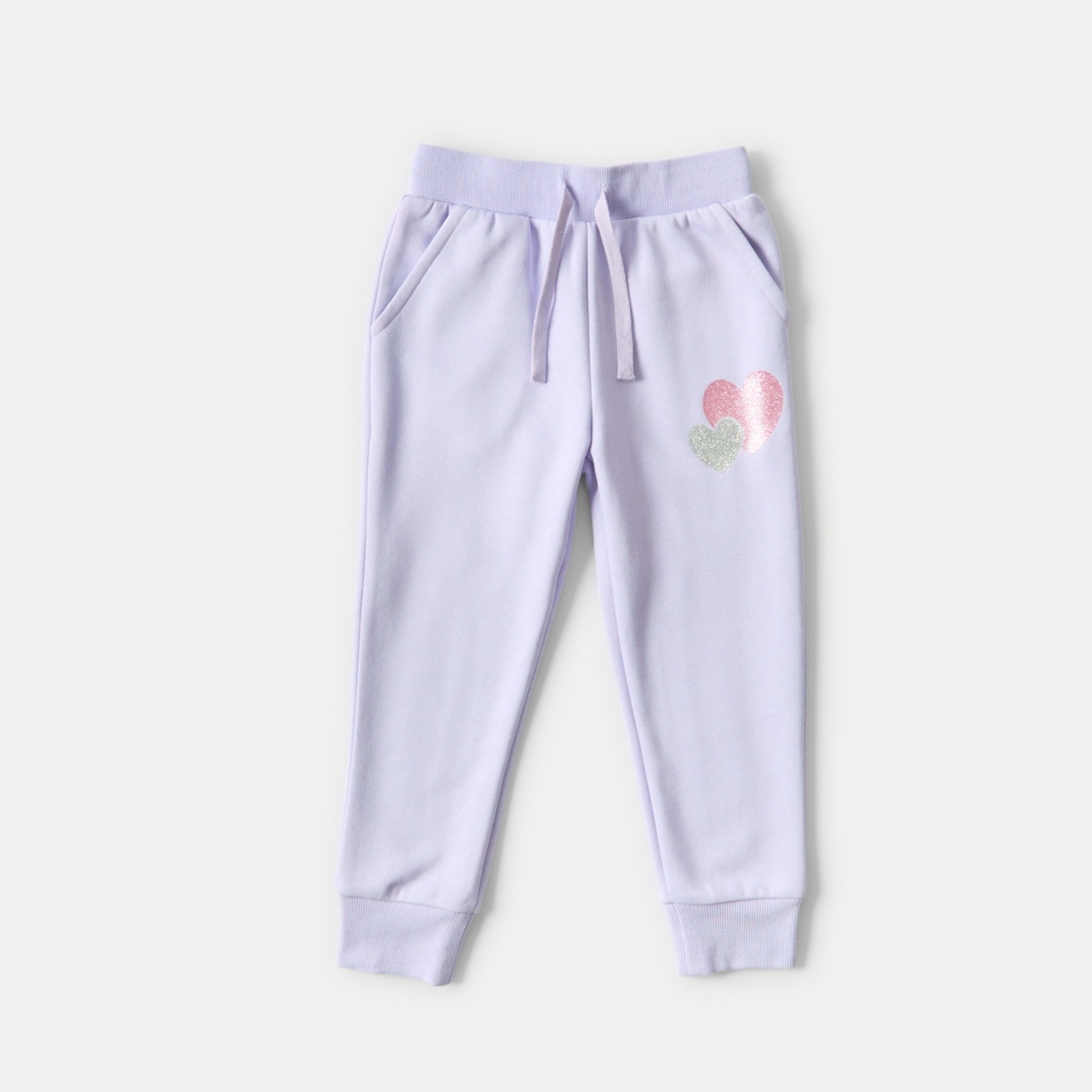7 Print Trackpants Glittery Hearts Pastel Lilac, 7 of 8