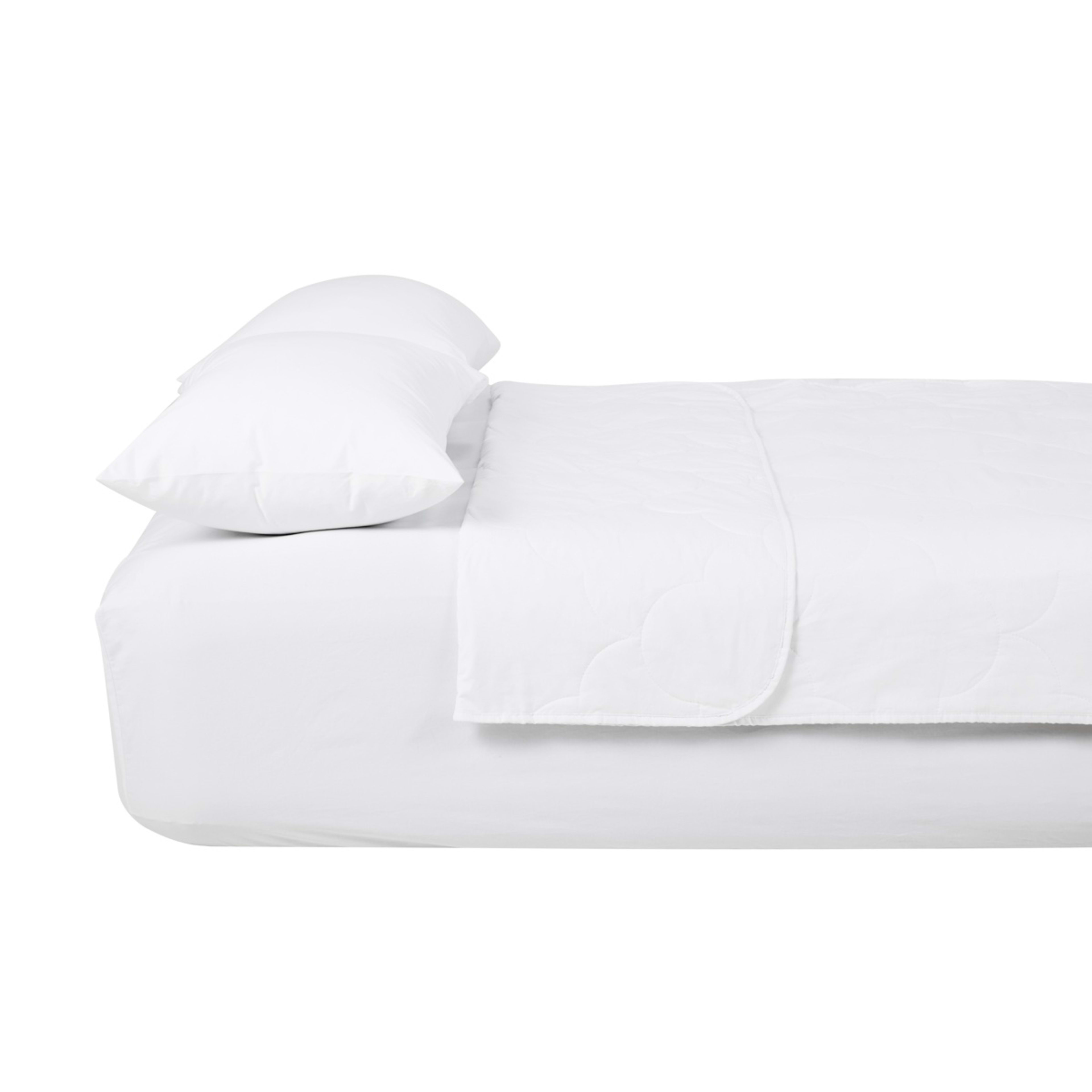 4 Low Warmth Summer Cotton Quilt - Single Bed, White, 4 of 4
