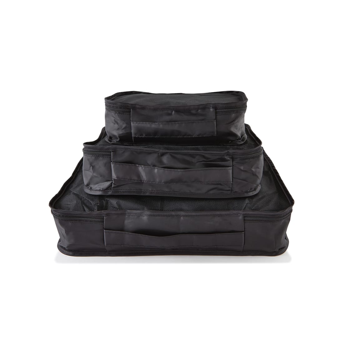 3 Piece Packing Cube Black Kmart