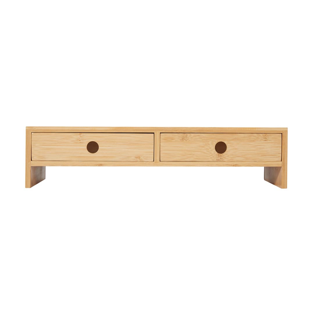 Bamboo Monitor Stand with Drawers Kmart NZ