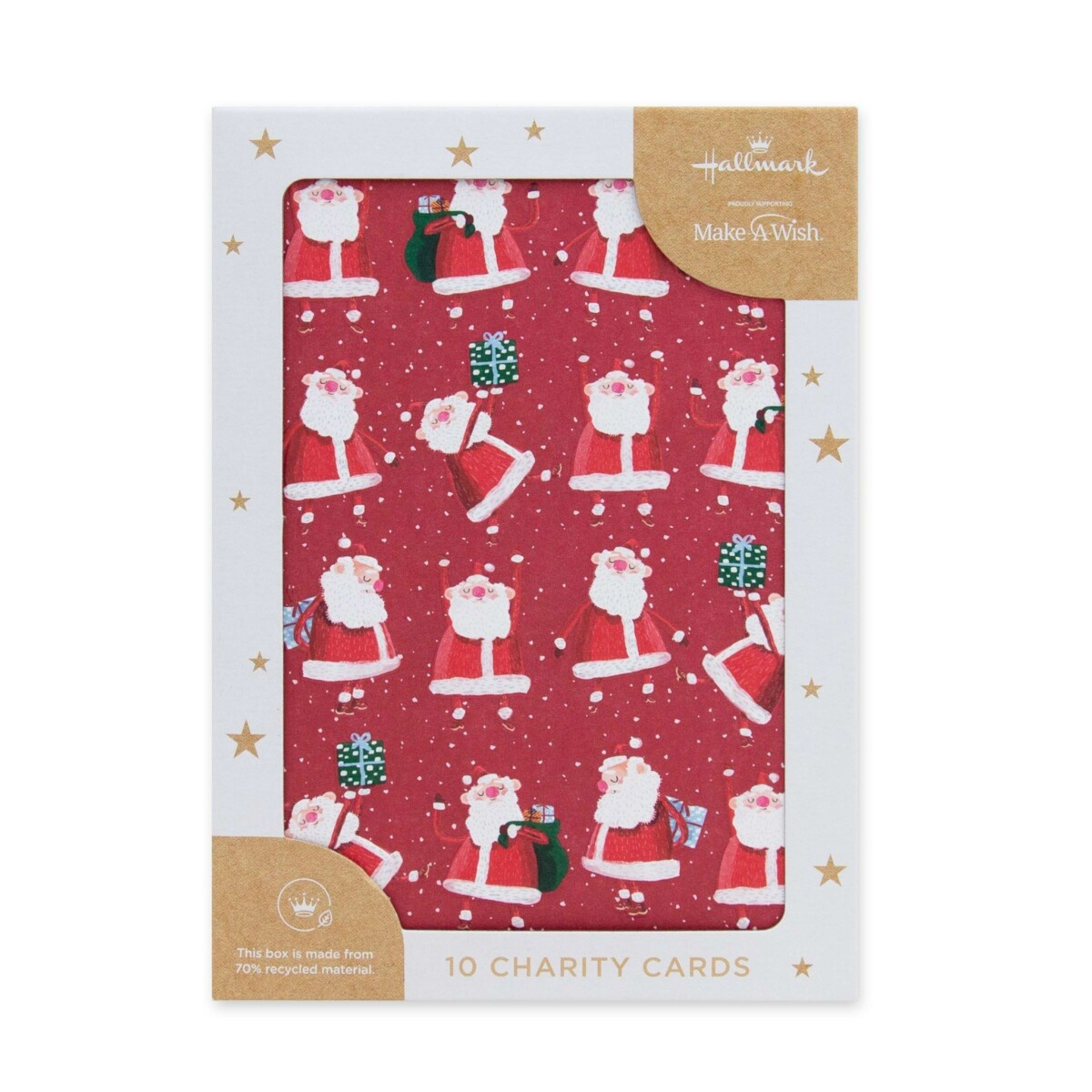 Hallmark 10 Pack Boxed Charity Christmas Cards Santa Celebrations Kmart