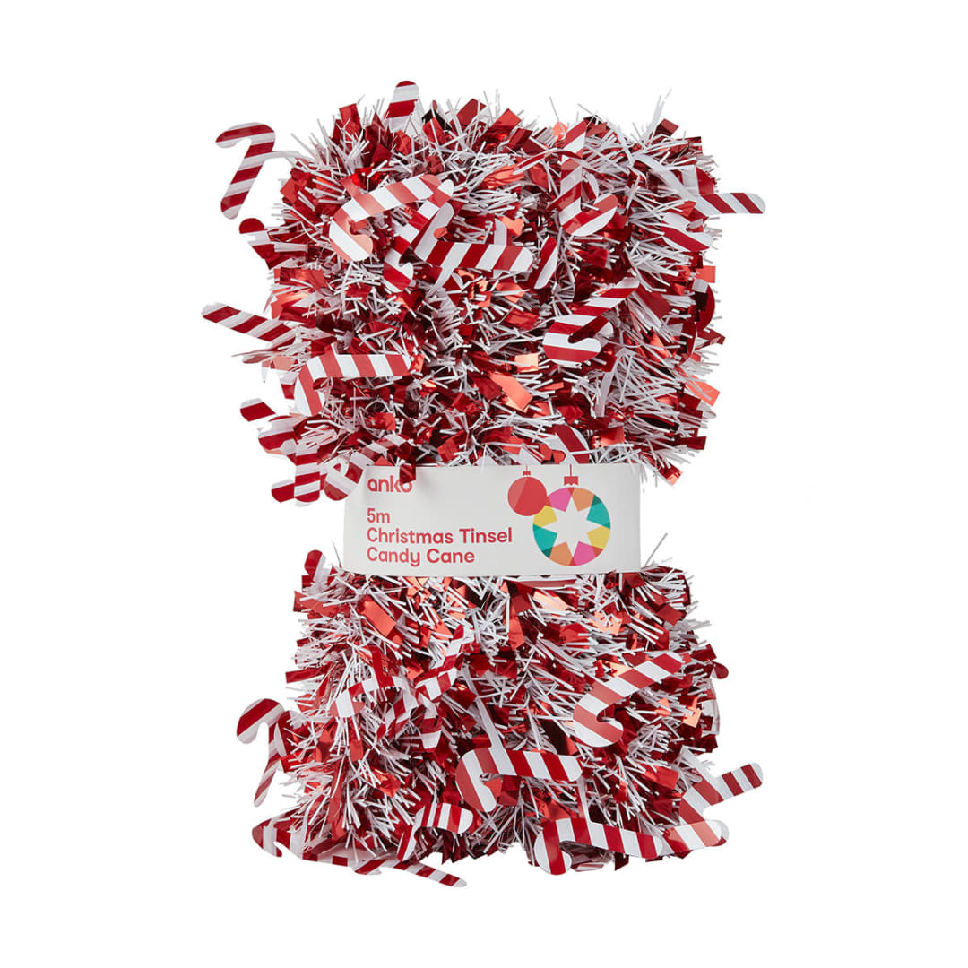 5m Christmas Tinsel Candy Cane Kmart