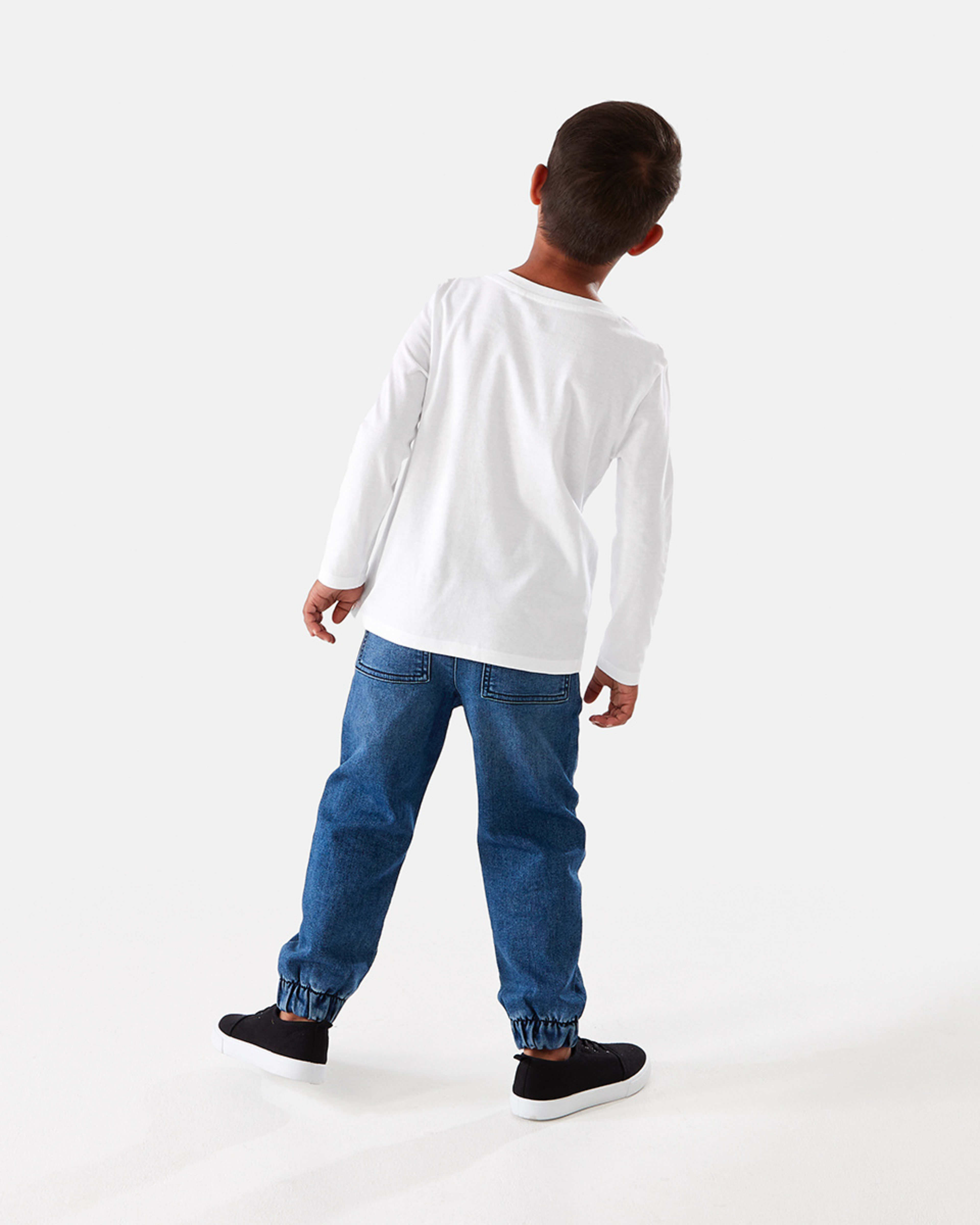 6 Long Sleeve Plain T-shirt White, 6 of 8
