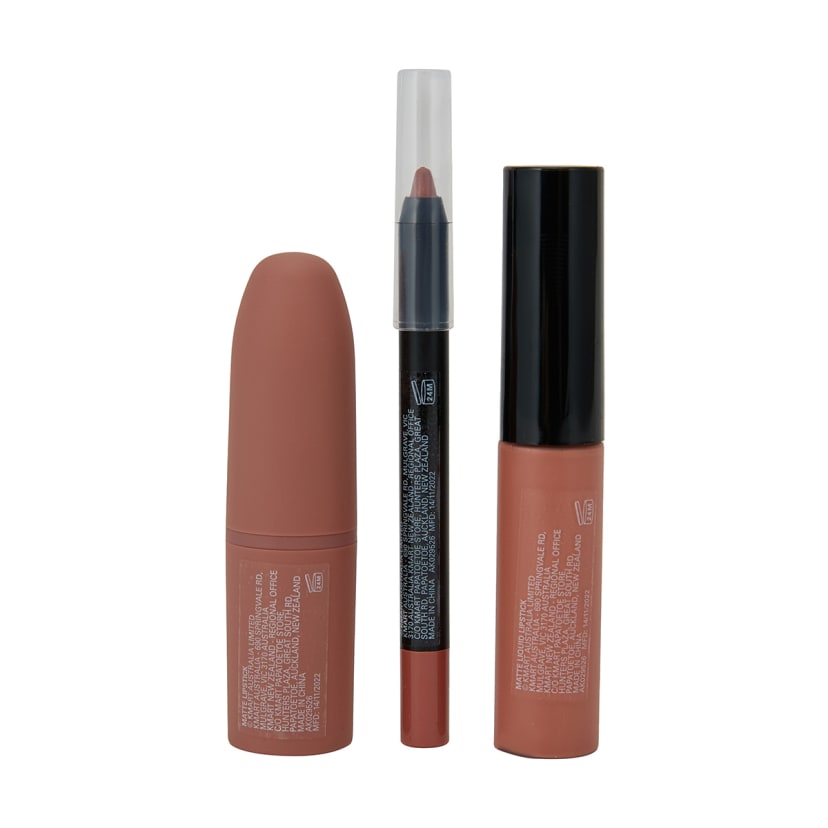 OXX Cosmetics 3 Piece Lip Kit Matte Bombshell Kmart