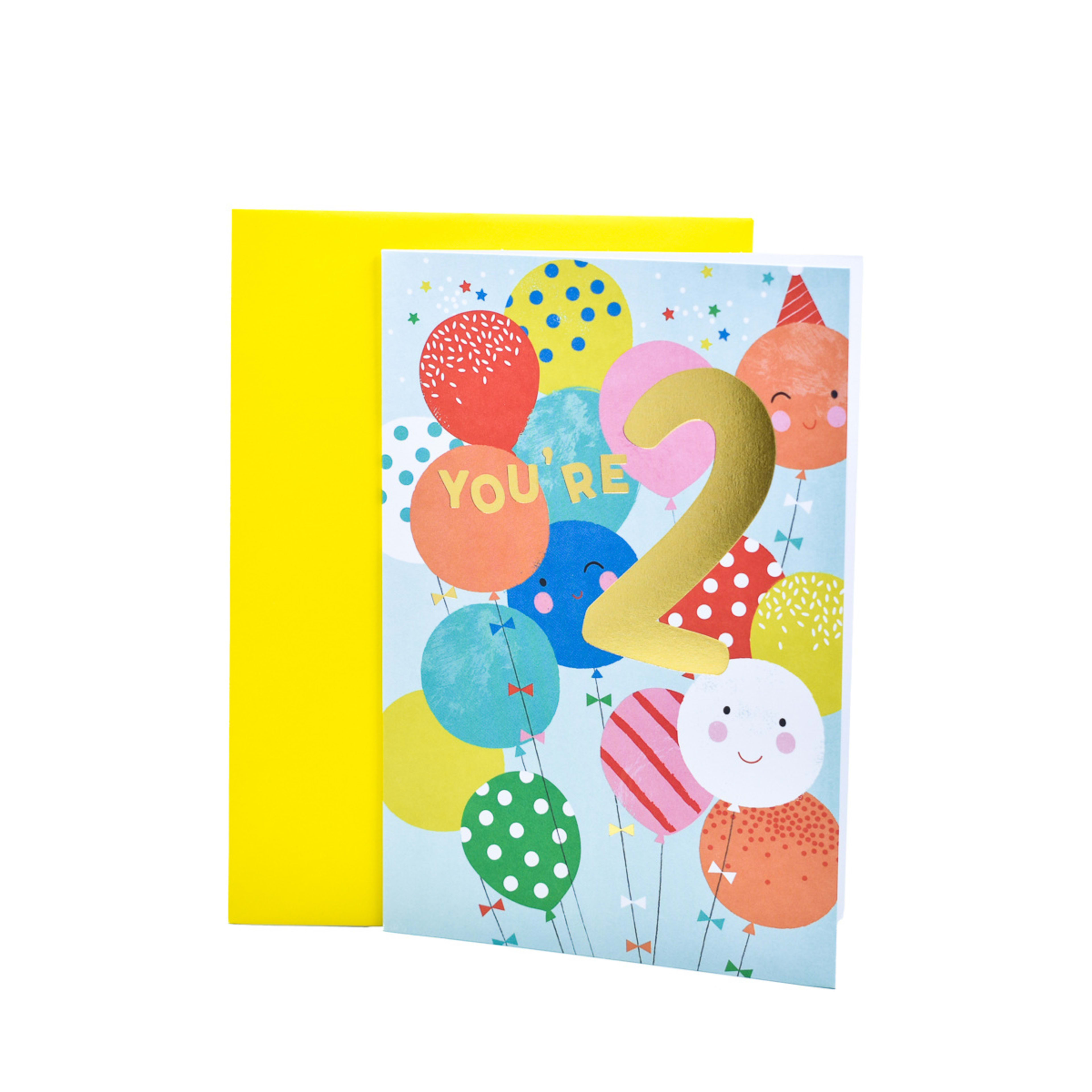 1 Hallmark Birthday Card Age 2 - Balloons