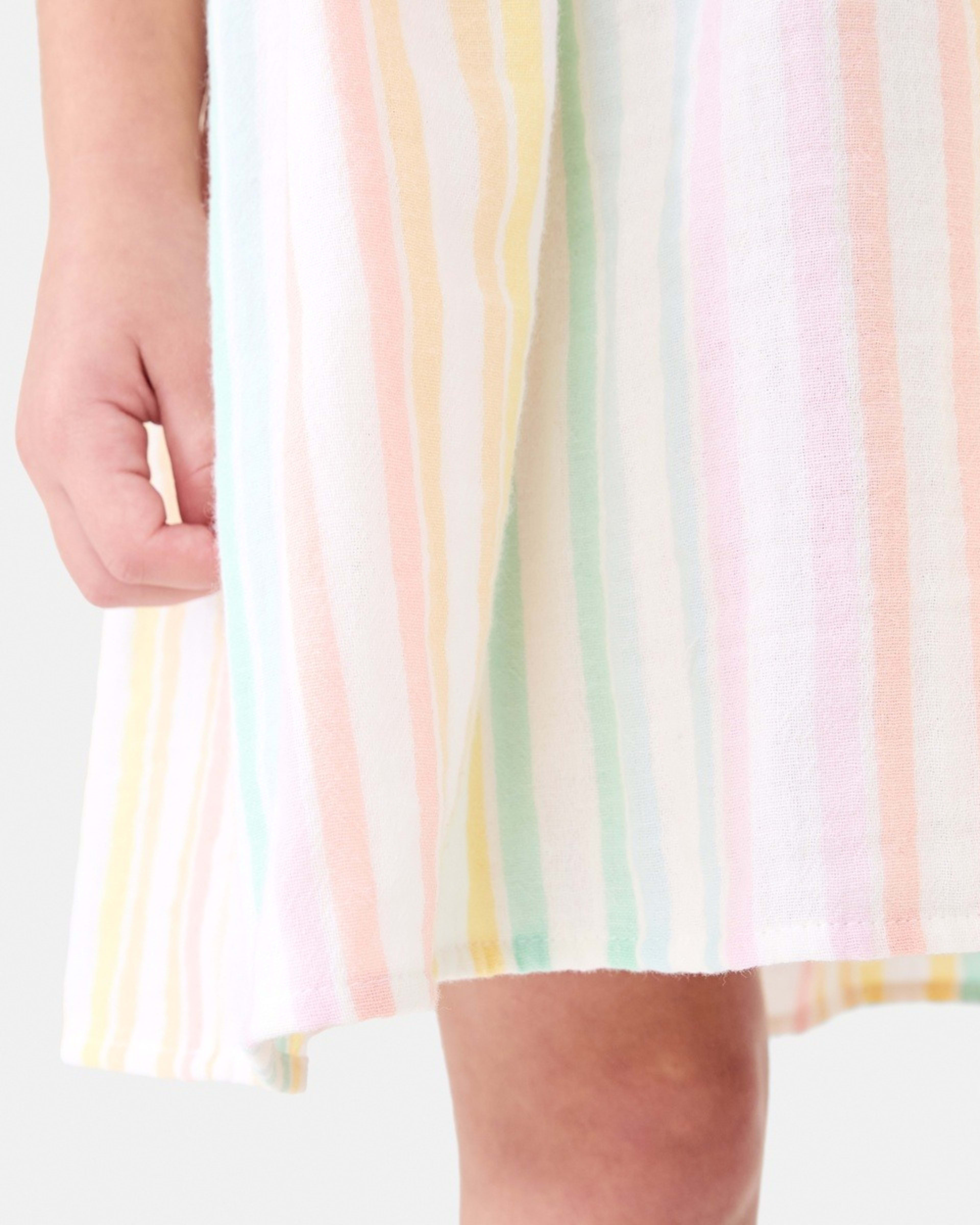 4 Woven Dress MULTI RAINBOW STRIPES WHITE, 4 of 7