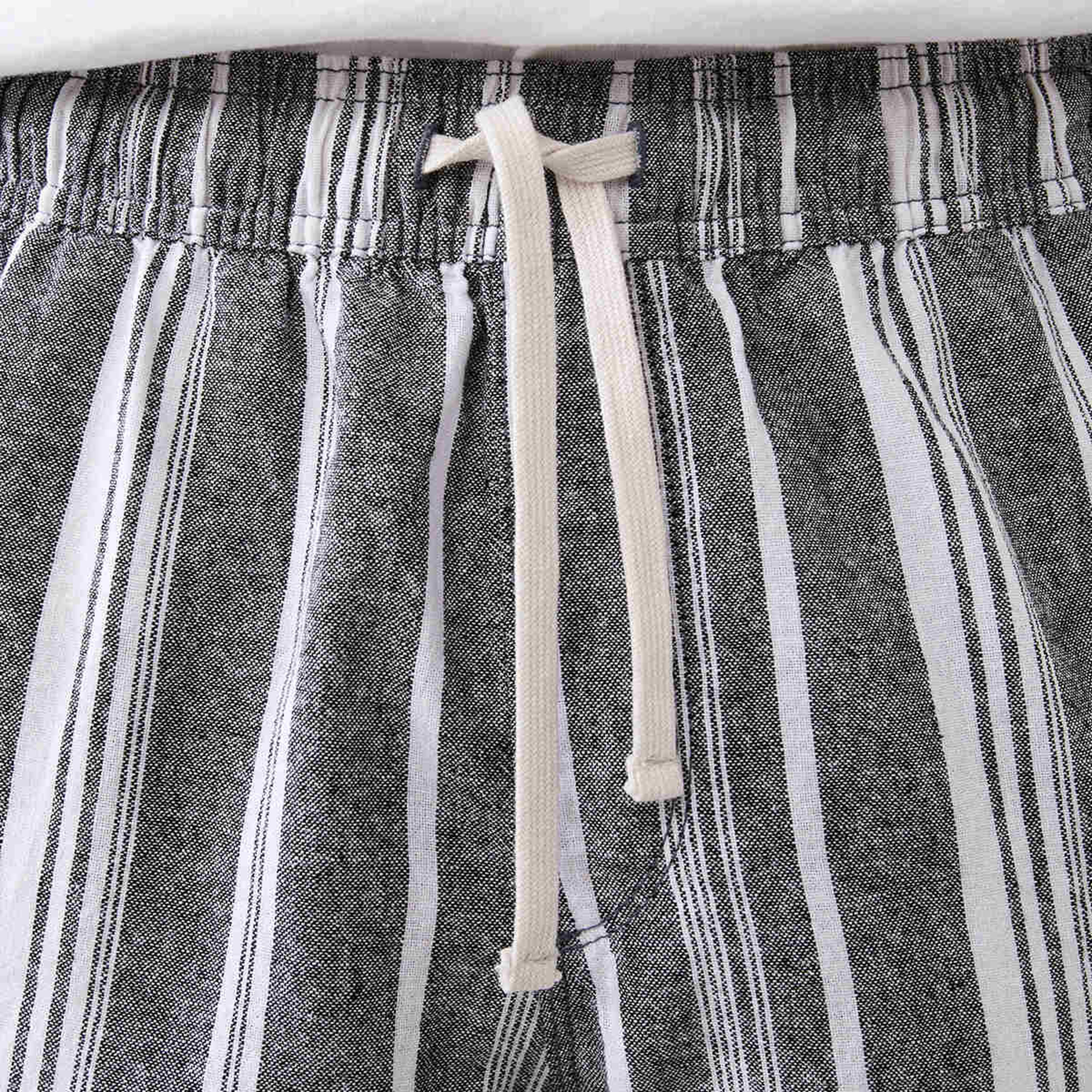 4 Linen Blend Volley Shorts Blk Stripe, 4 of 7