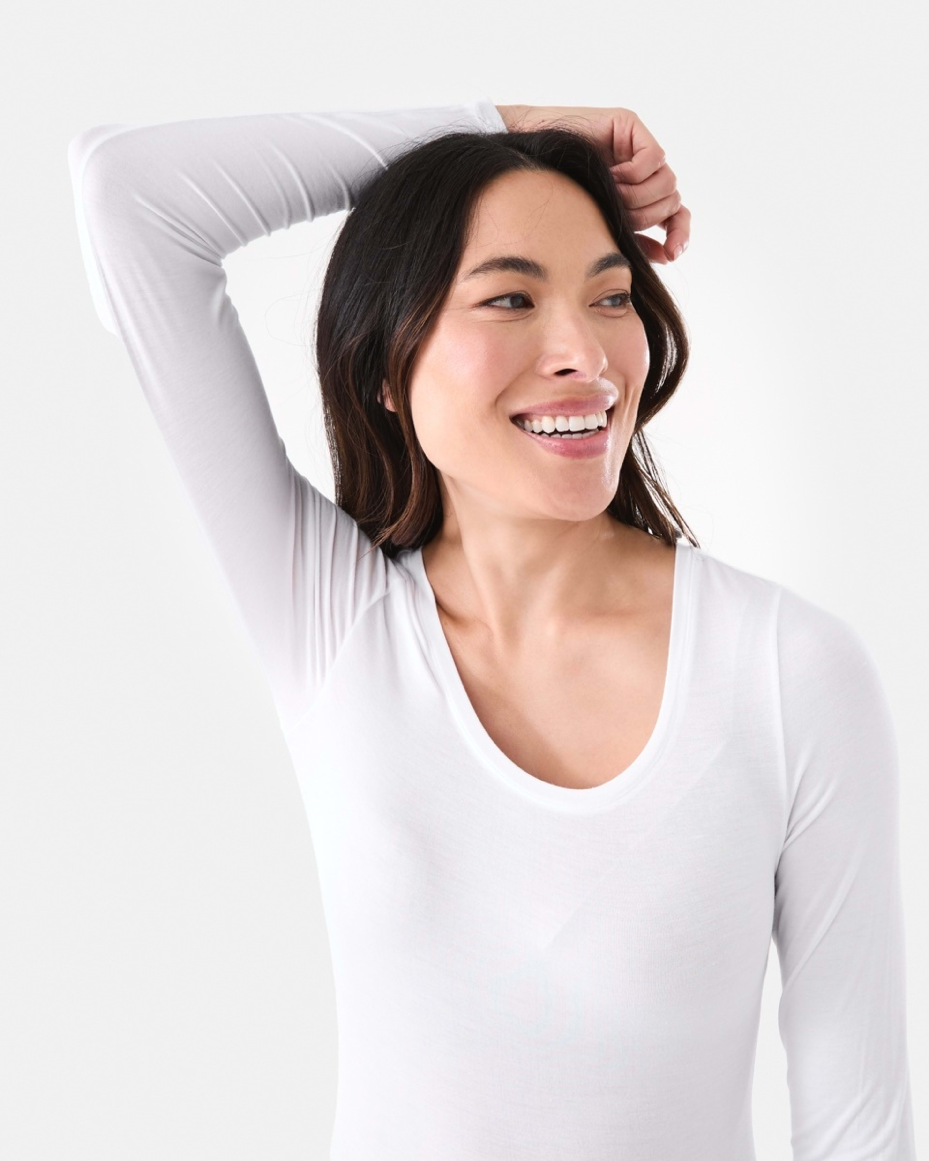 4 Bamboo Thermal Long Sleeves Top White, 4 of 5