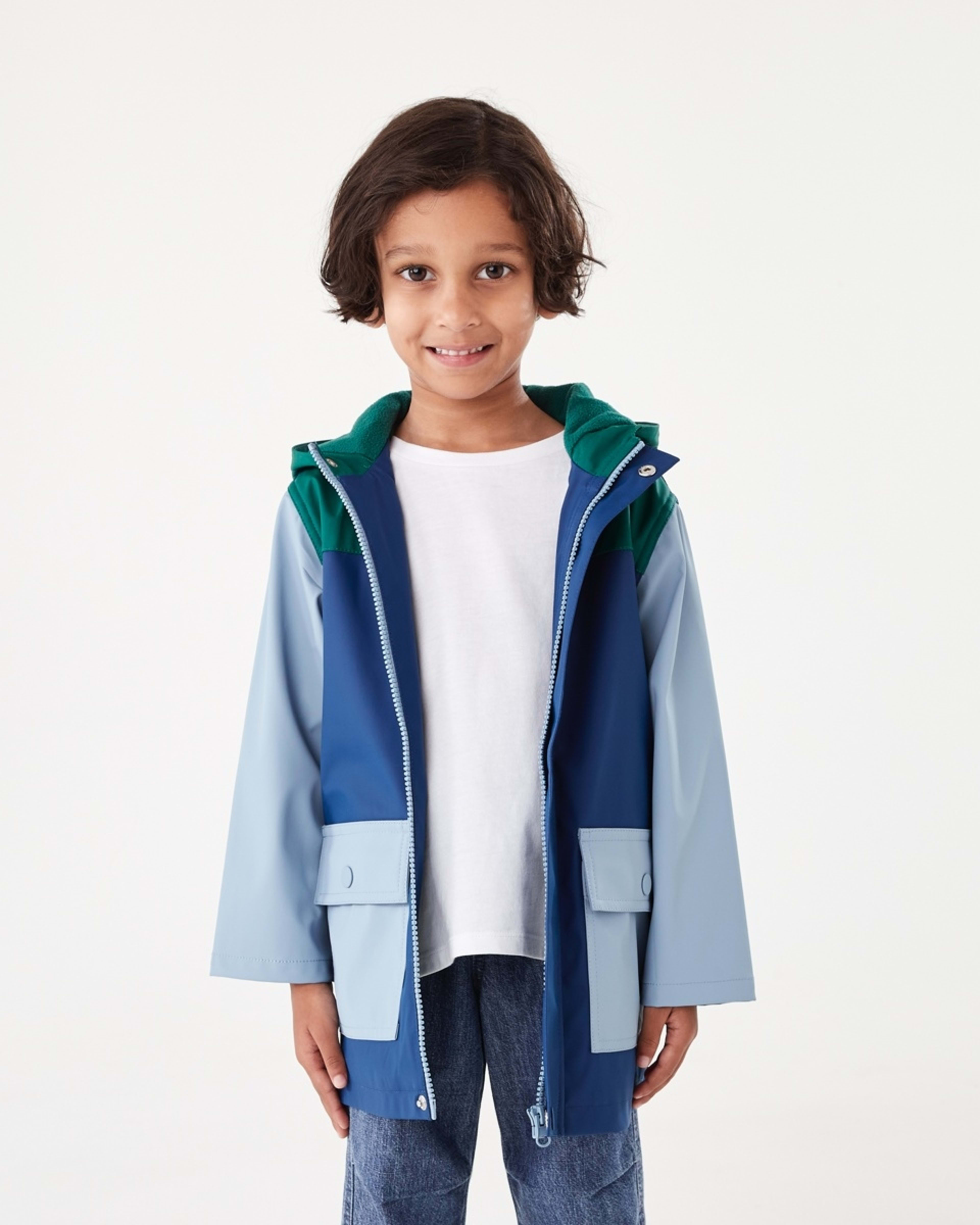 1 Colour Block Rain Jacket Varsity Green