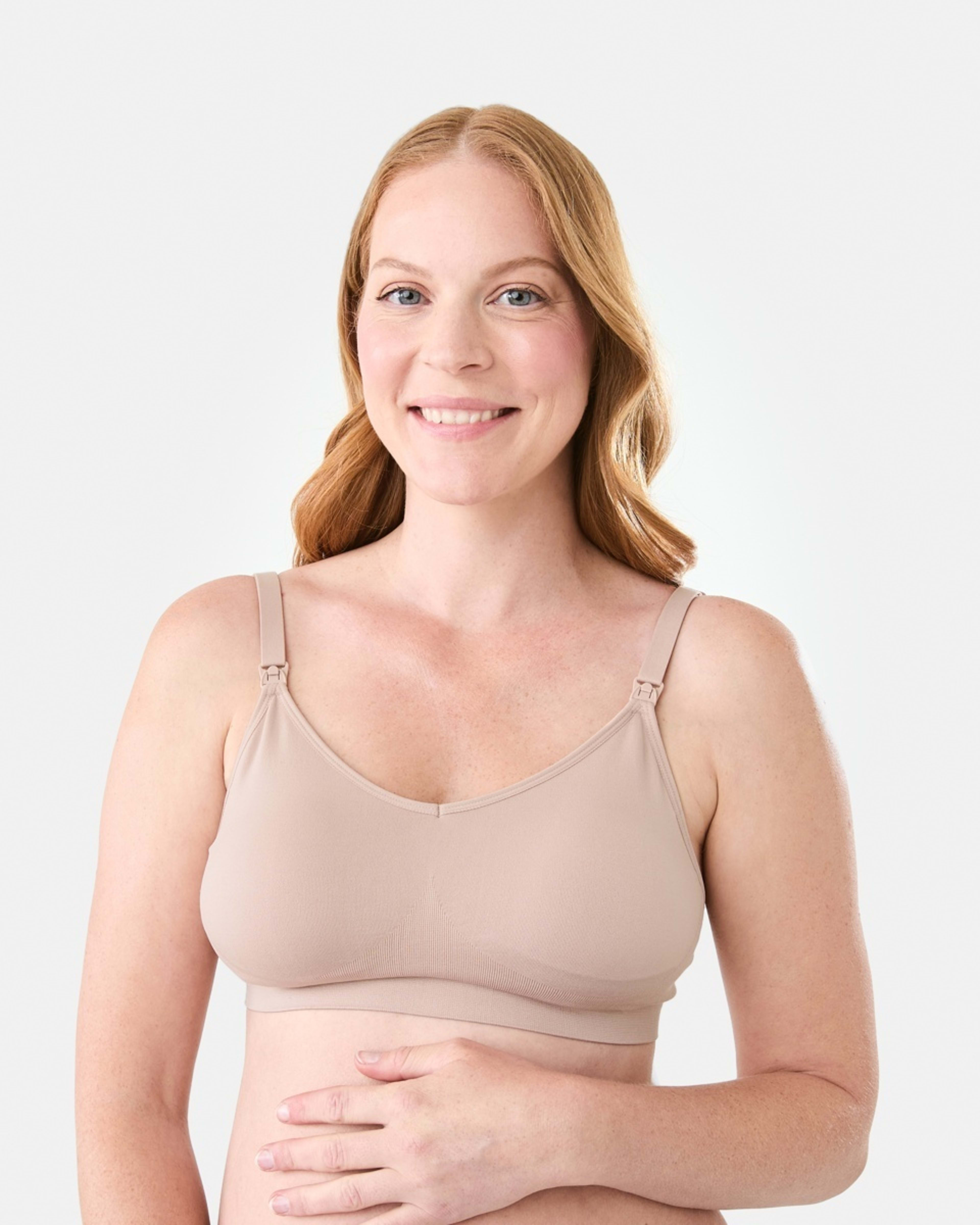 3 2 Pack Maternity Wirefree Seamfree Crop OYSTER PINK, OMBRE BLUE, 3 of 9