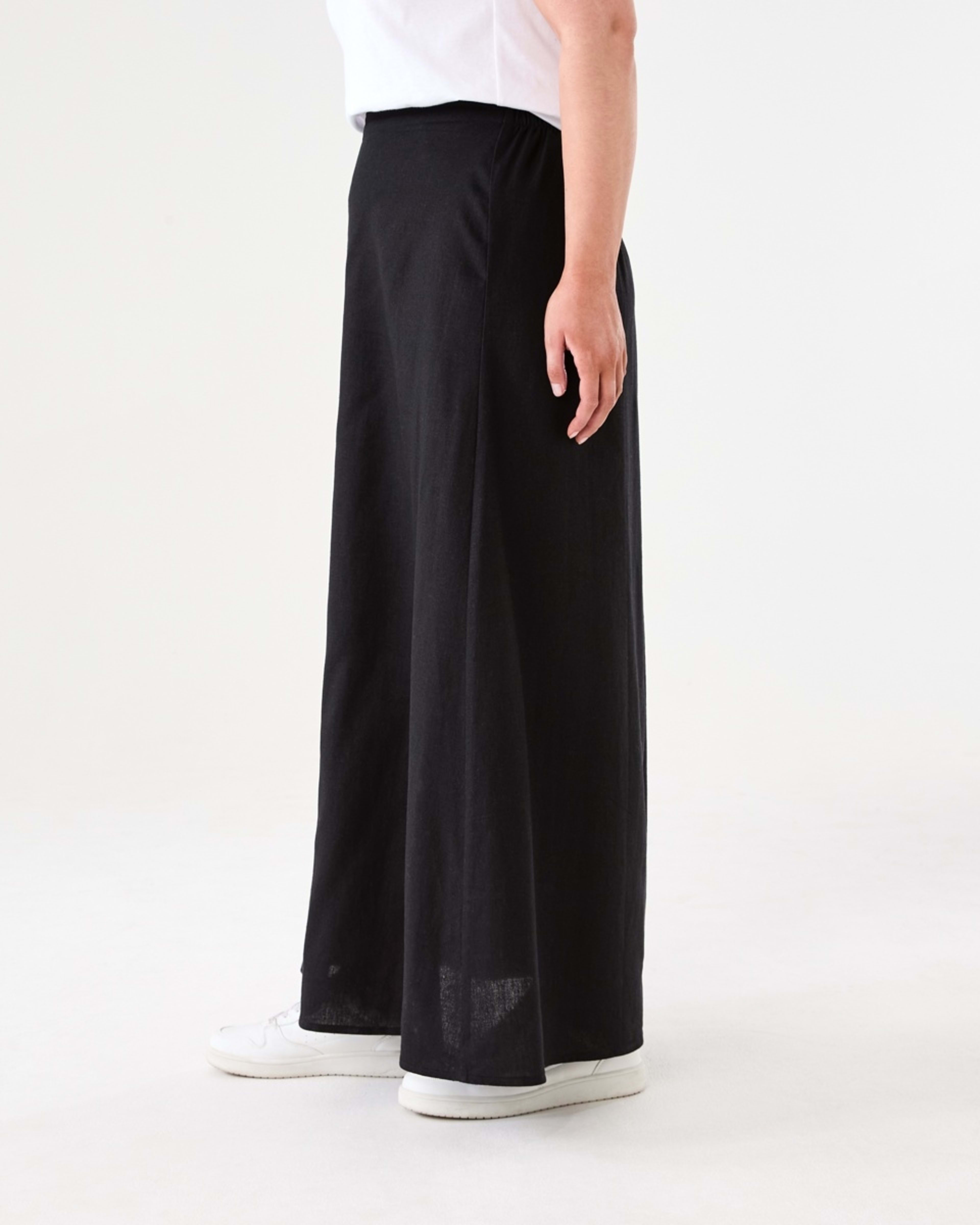 2 Linen Blend Maxi Skirt BLACK, 2 of 4