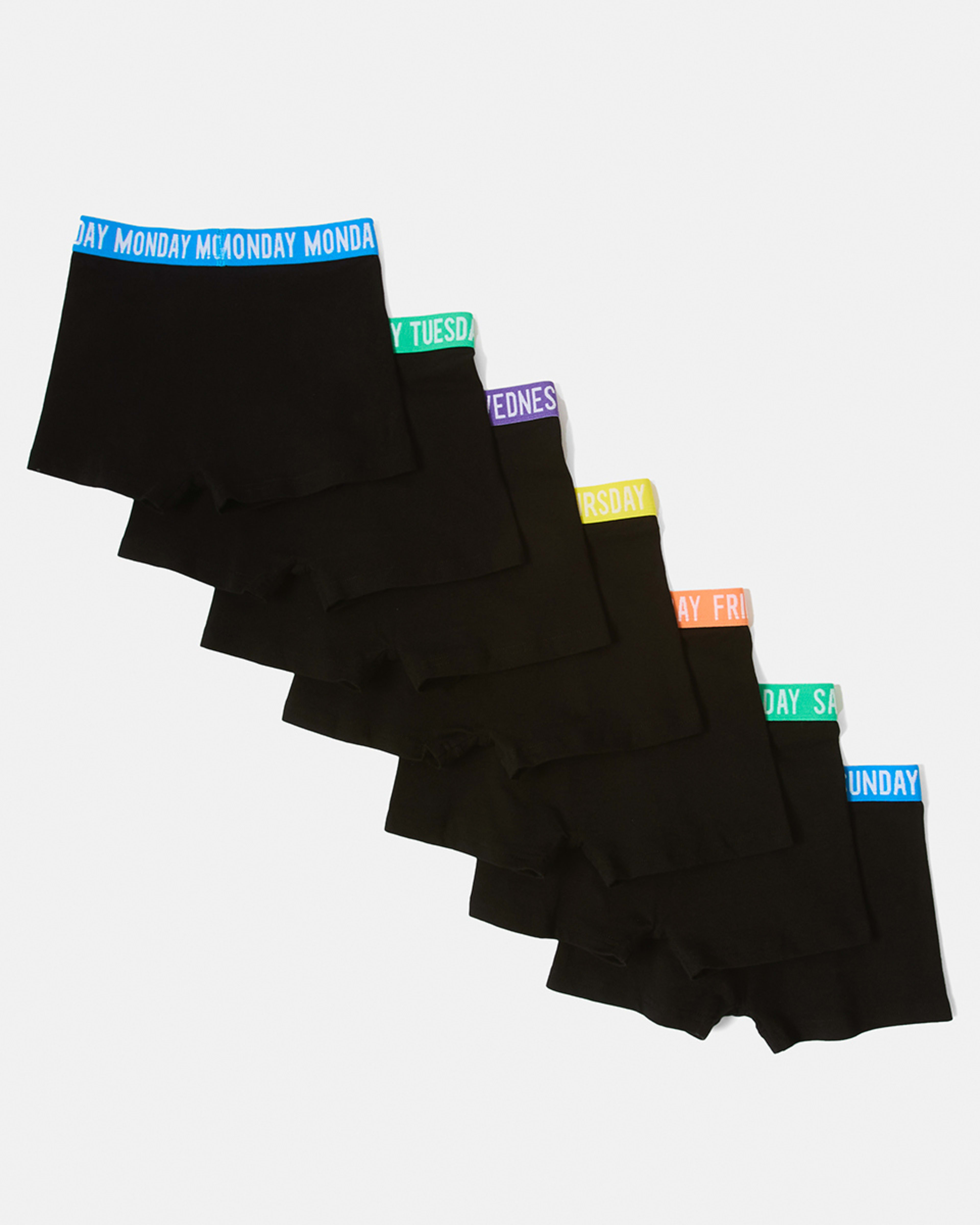 2 7 Pack Attached Elastic Trunks BLACK WEEKDAYS, 2 of 10