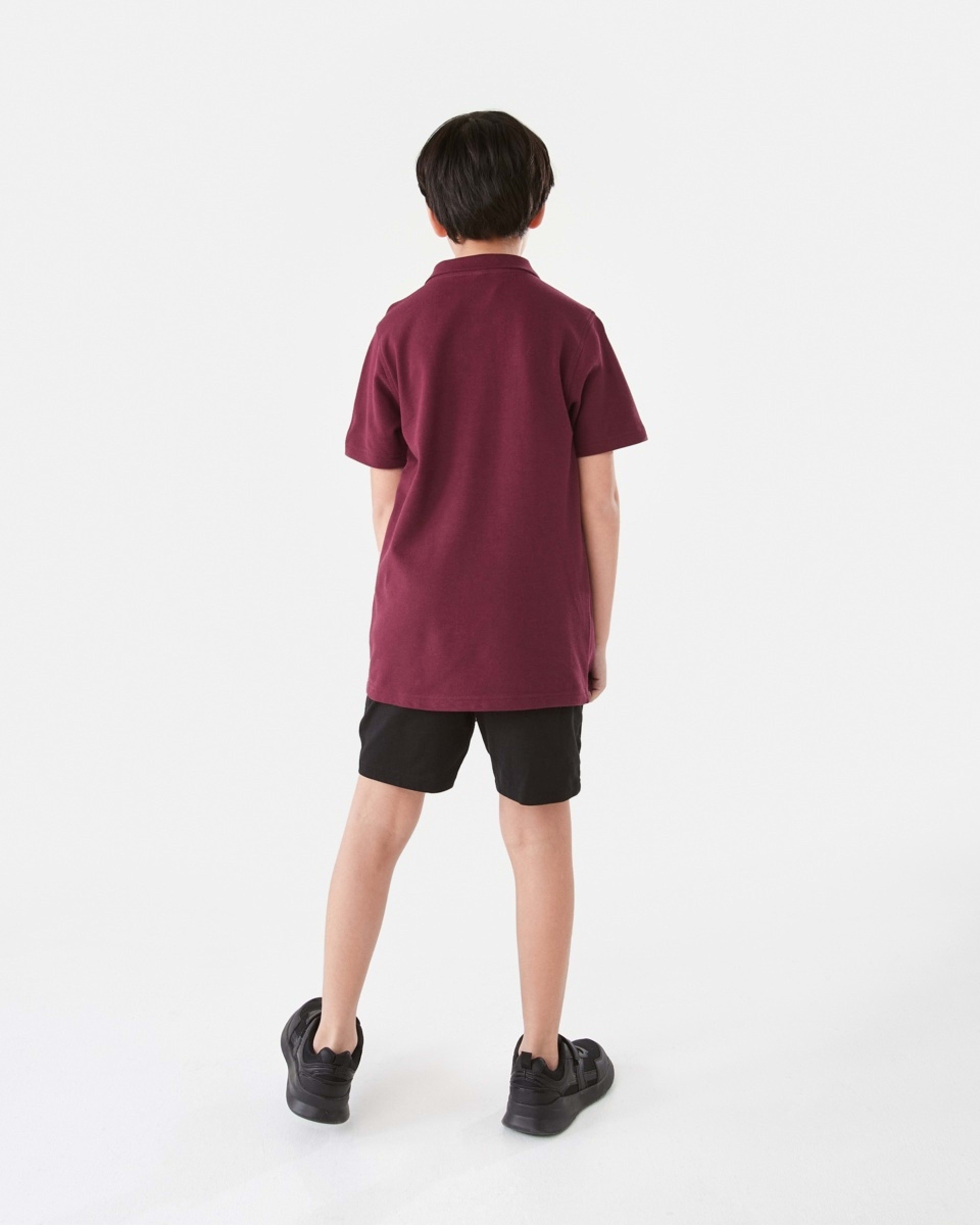 6 School Cotton Polo Shirt Burgundy, 6 of 8