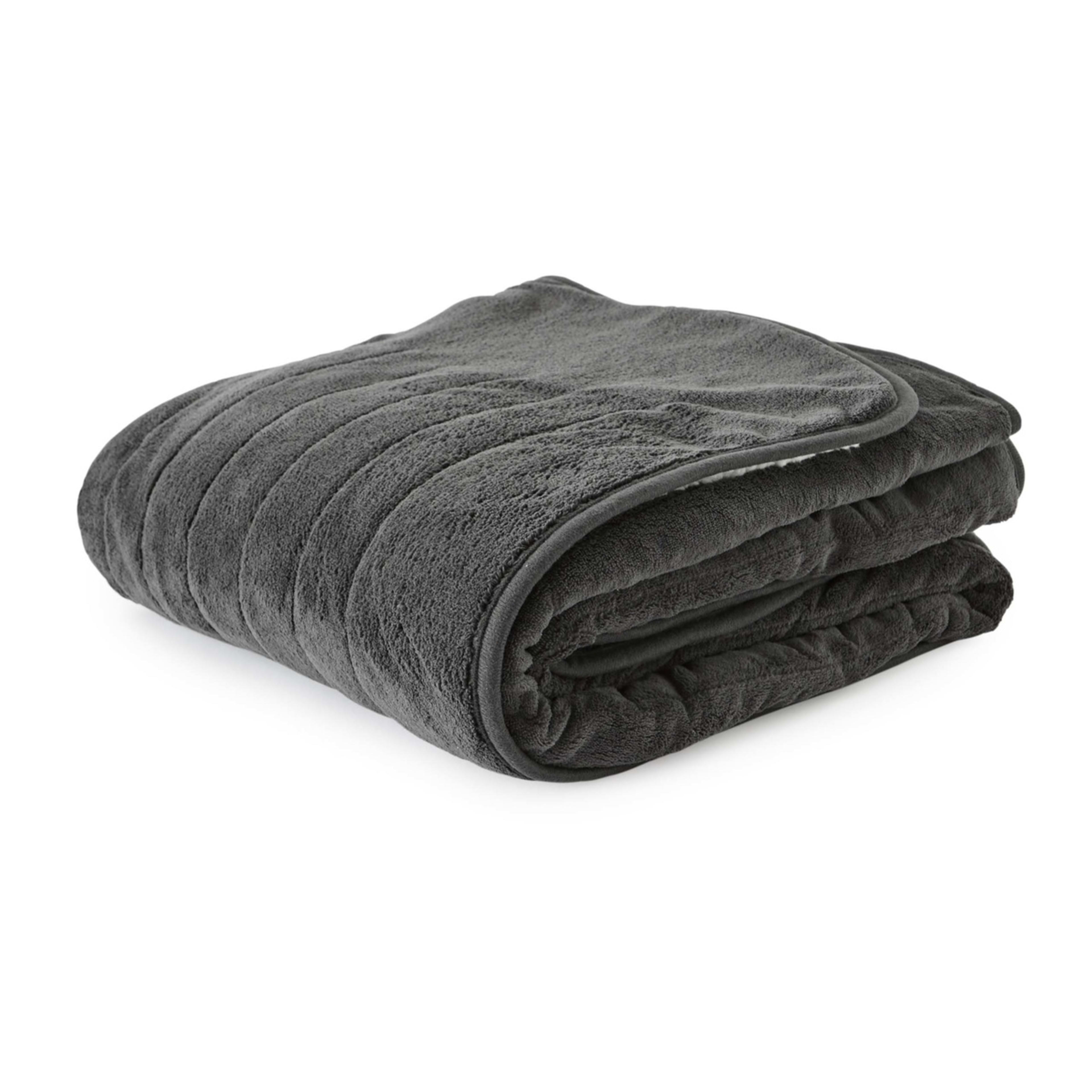 Sherpa Heated Throw Grey Kmart