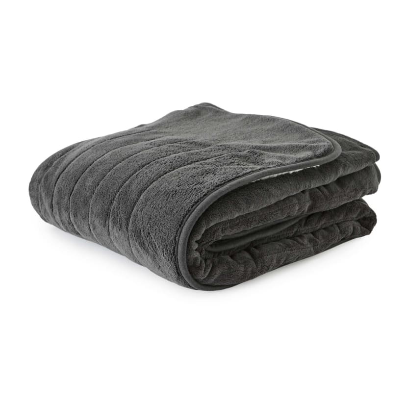 Sherpa Heated Throw Grey Kmart