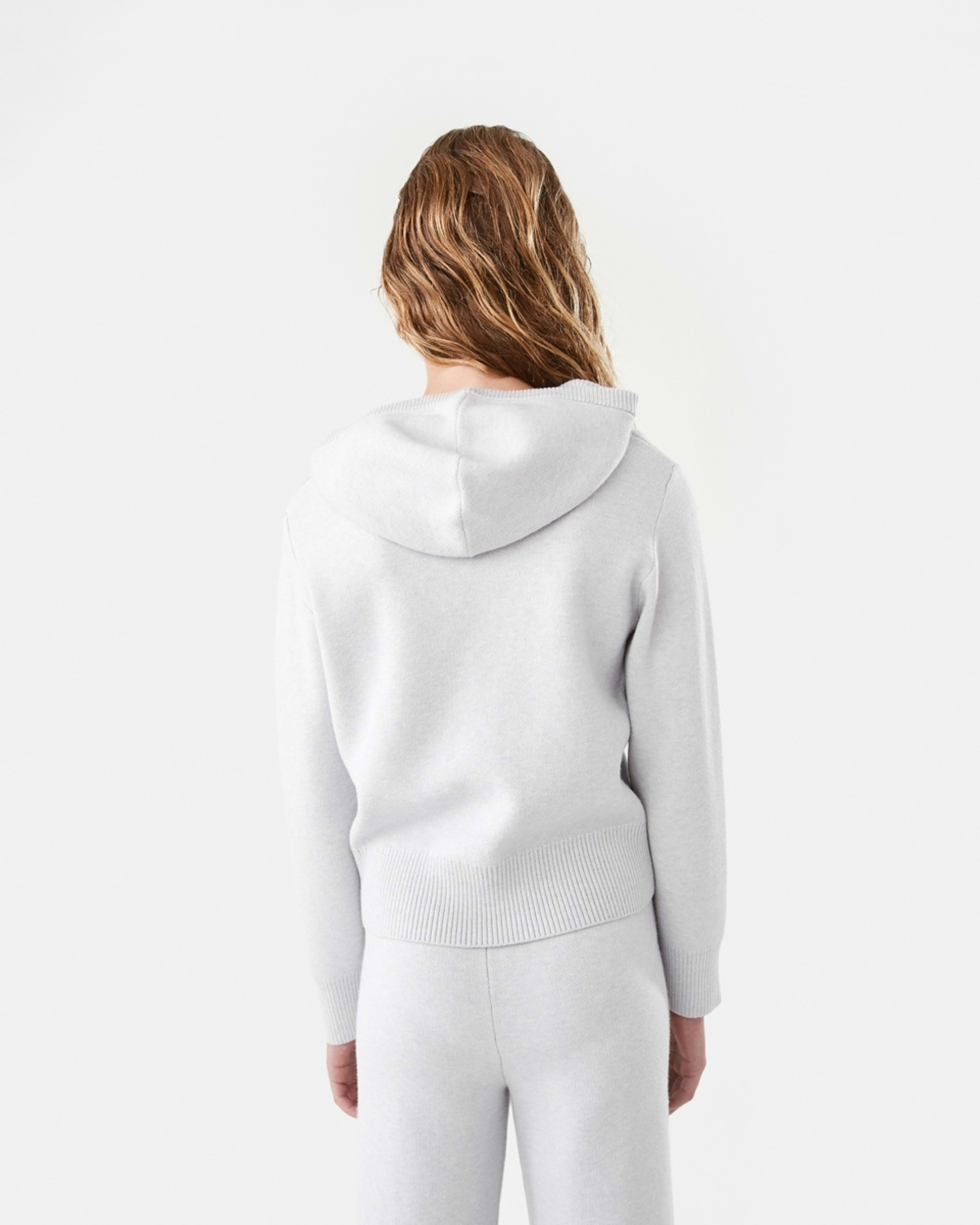 2 Bonded Knit Hoodie Light Grey Marle, 2 of 10