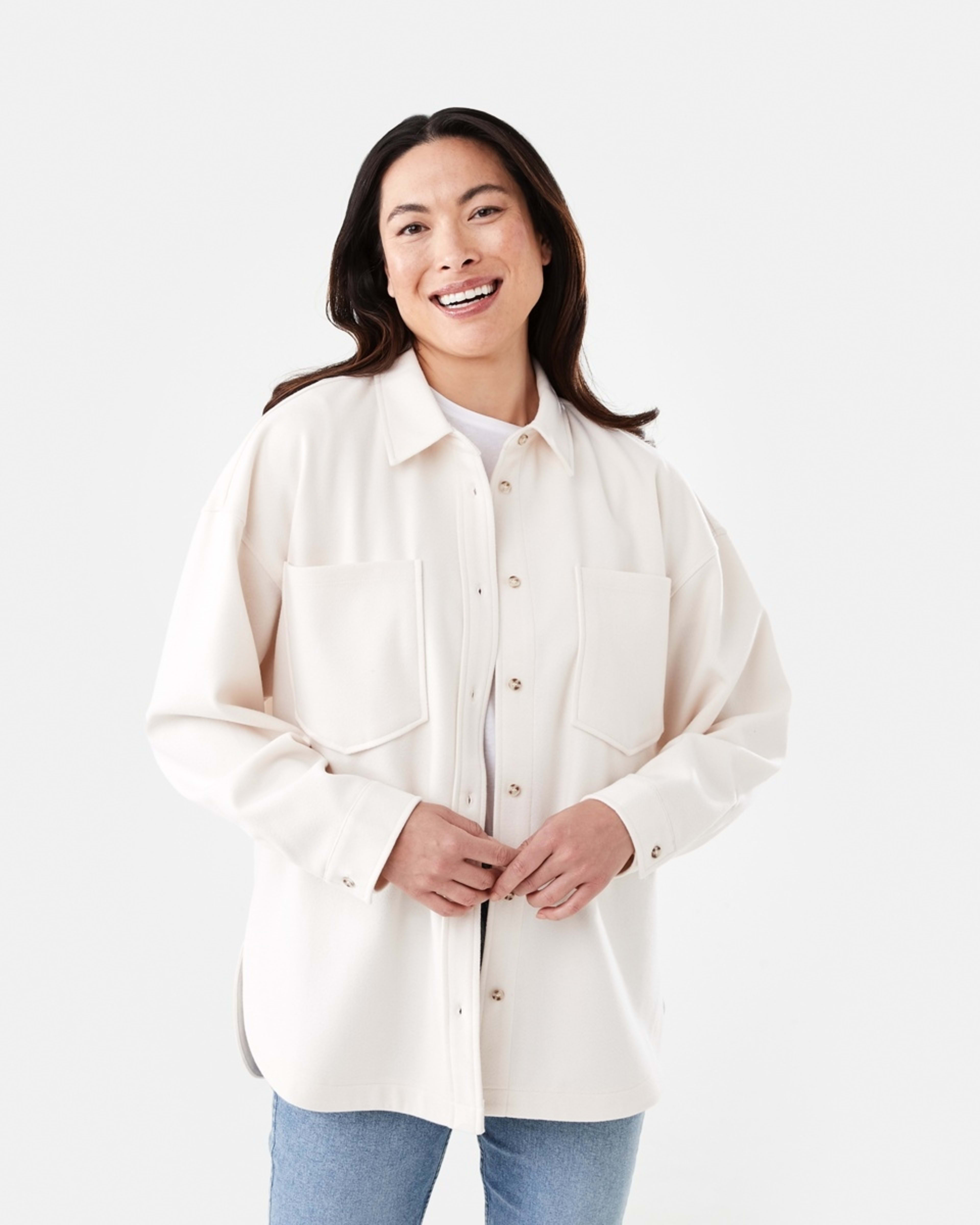 1 Long Sleeve Soft Touch Shirt Ecru, 1 of 8