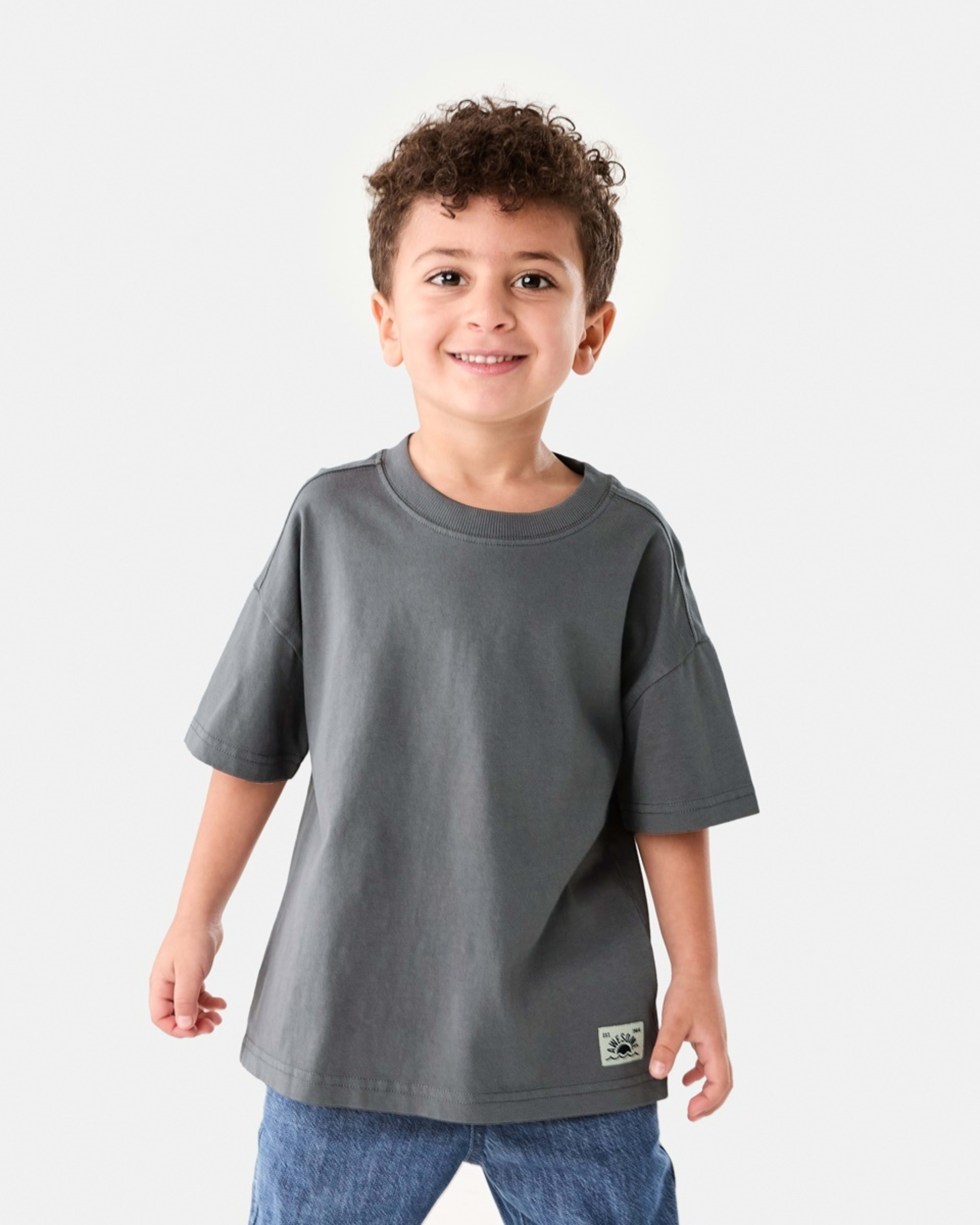 1 Oversized Washed T-shirt WASHED GRAY, 1 of 7