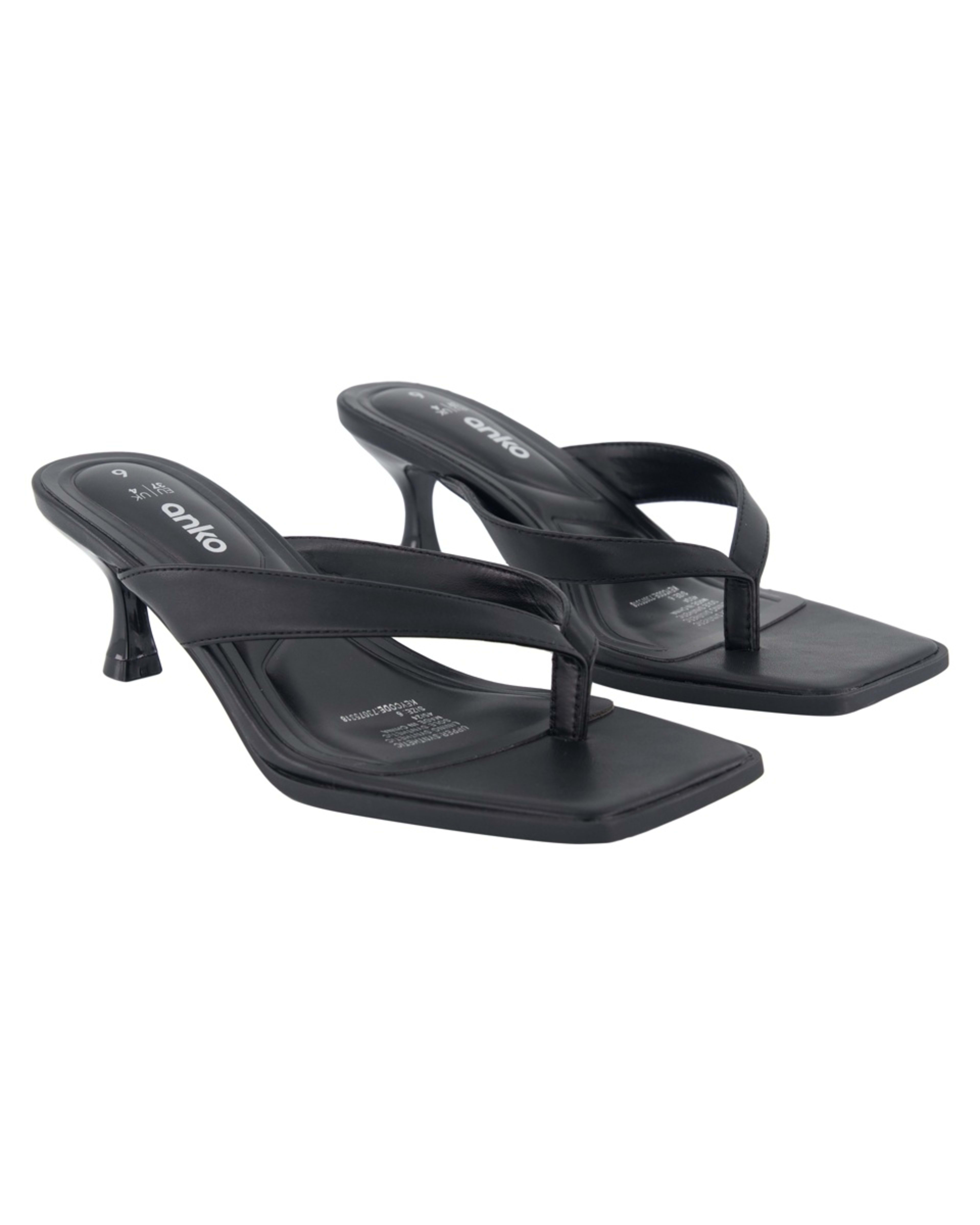 2 Toe Post Kitten Heels Black, 2 of 5