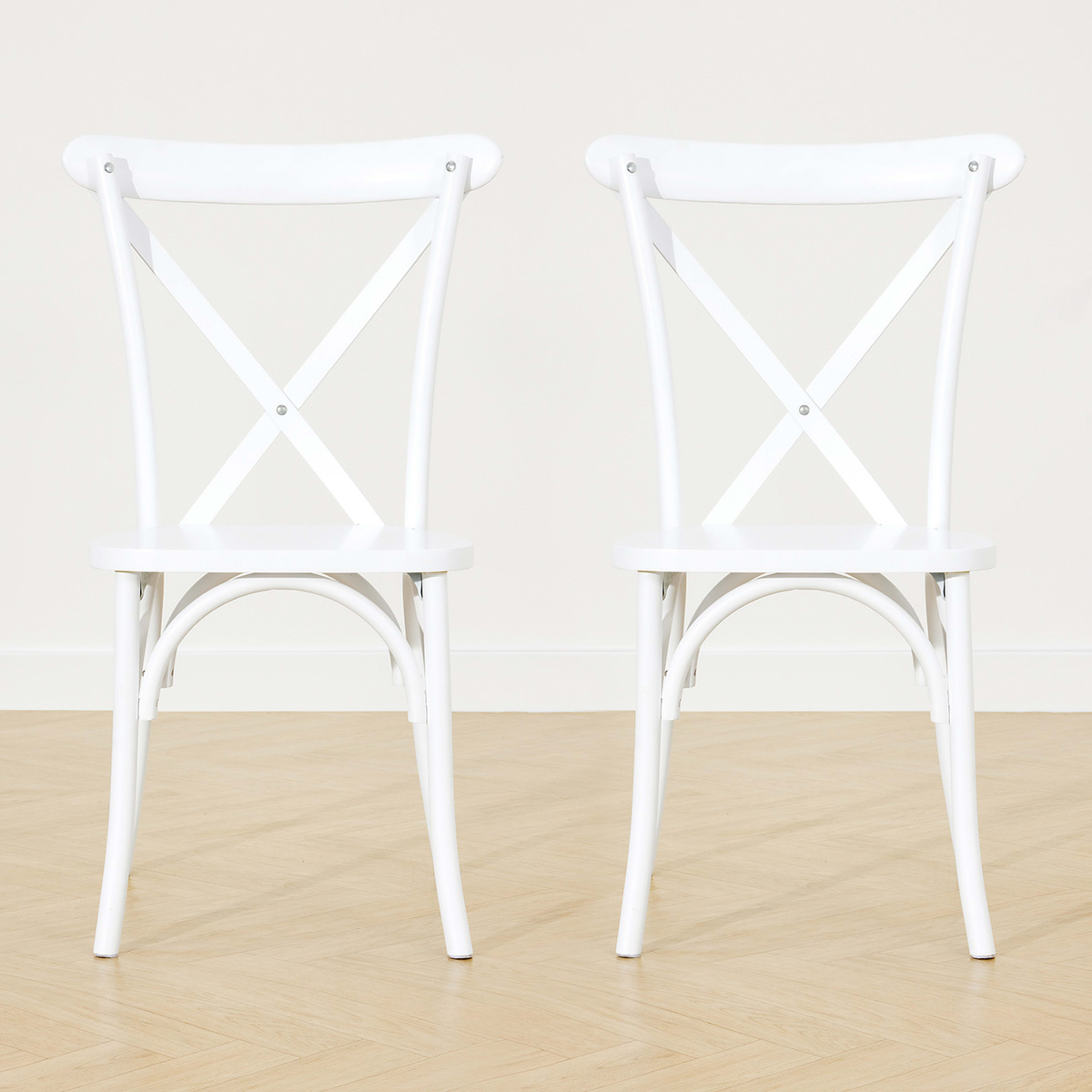2 Set of 2 Cross Back Chairs, 2 of 10