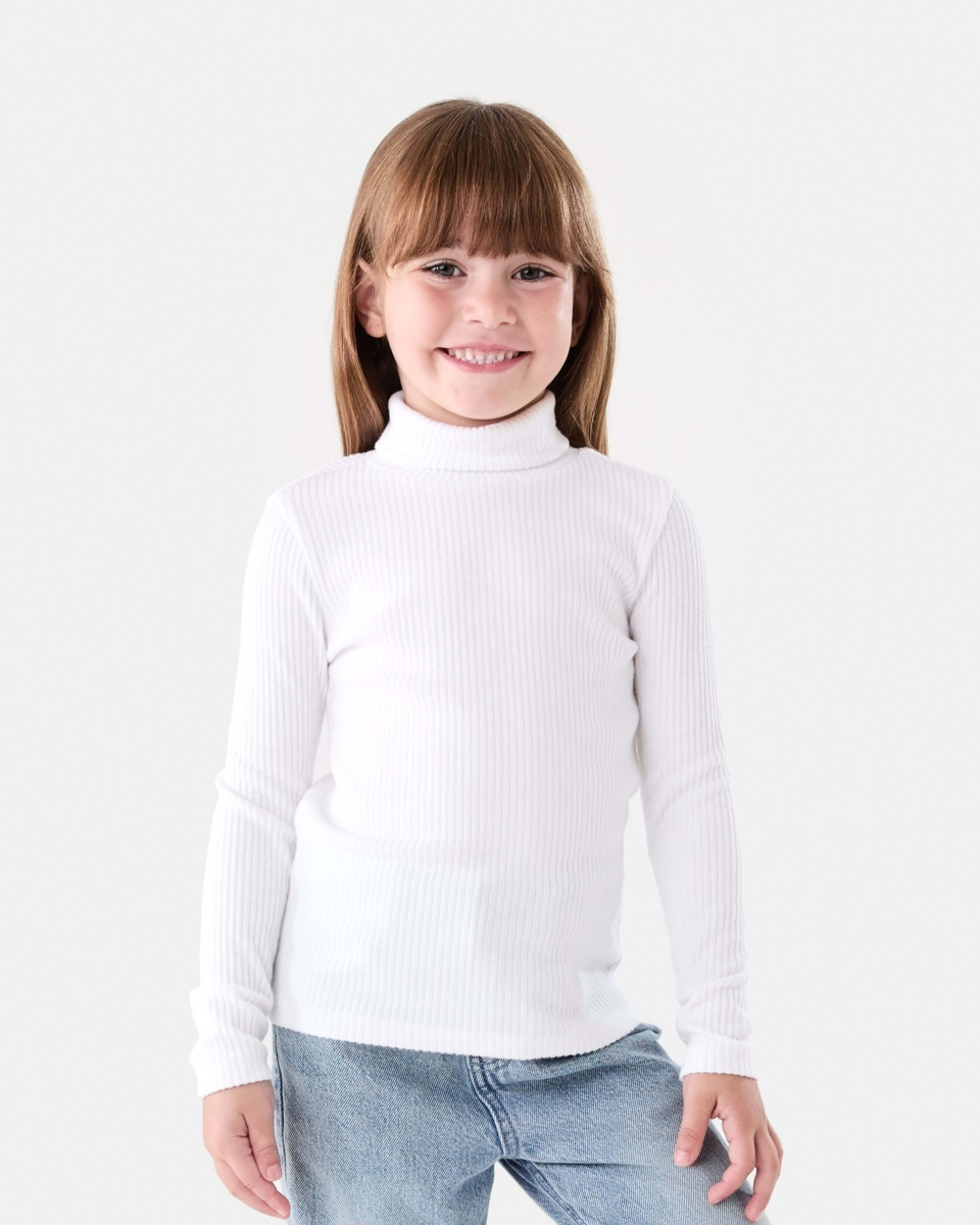 1 Long Sleeve Skivvy Top White, 1 of 6
