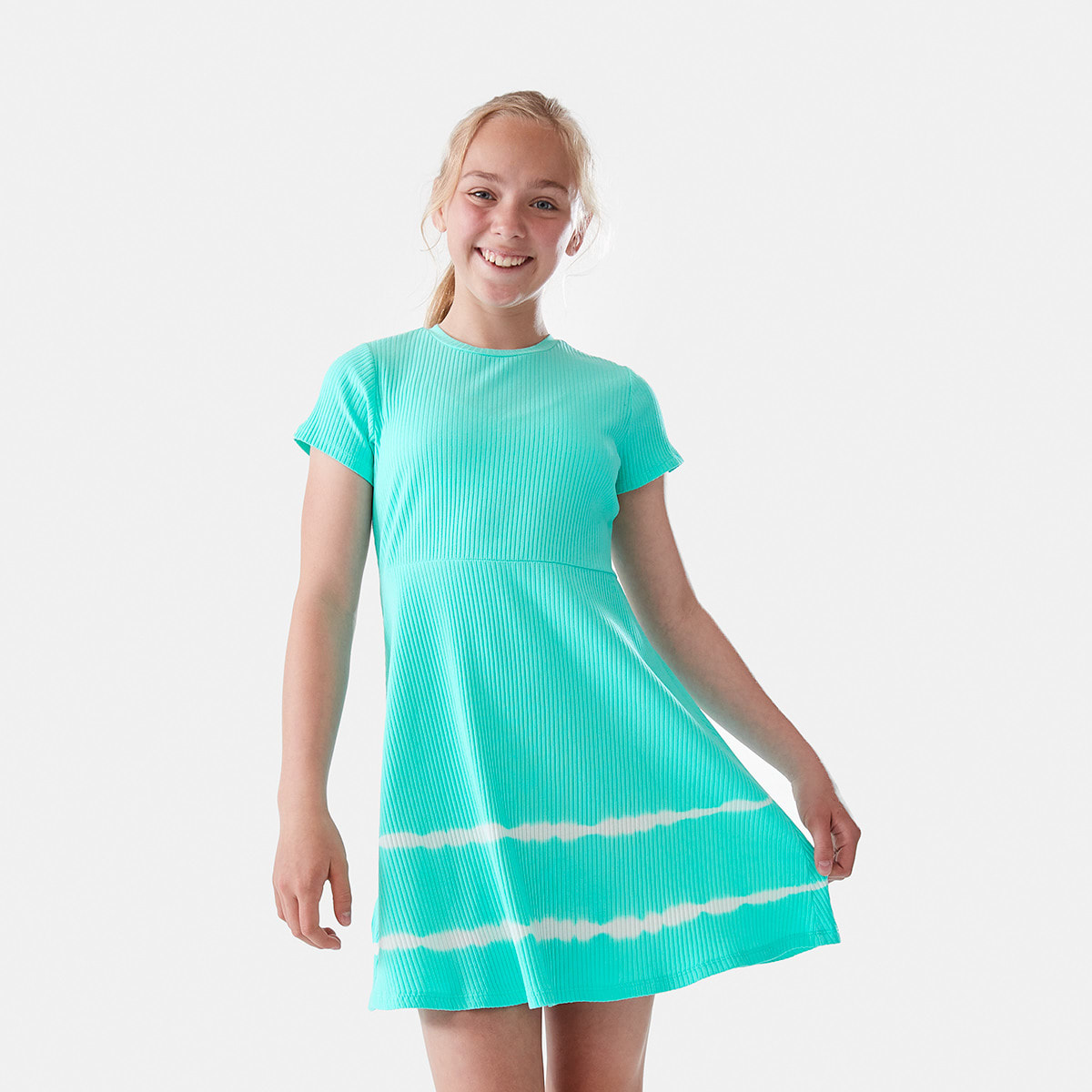 Short Sleeve Rib Skater Dress