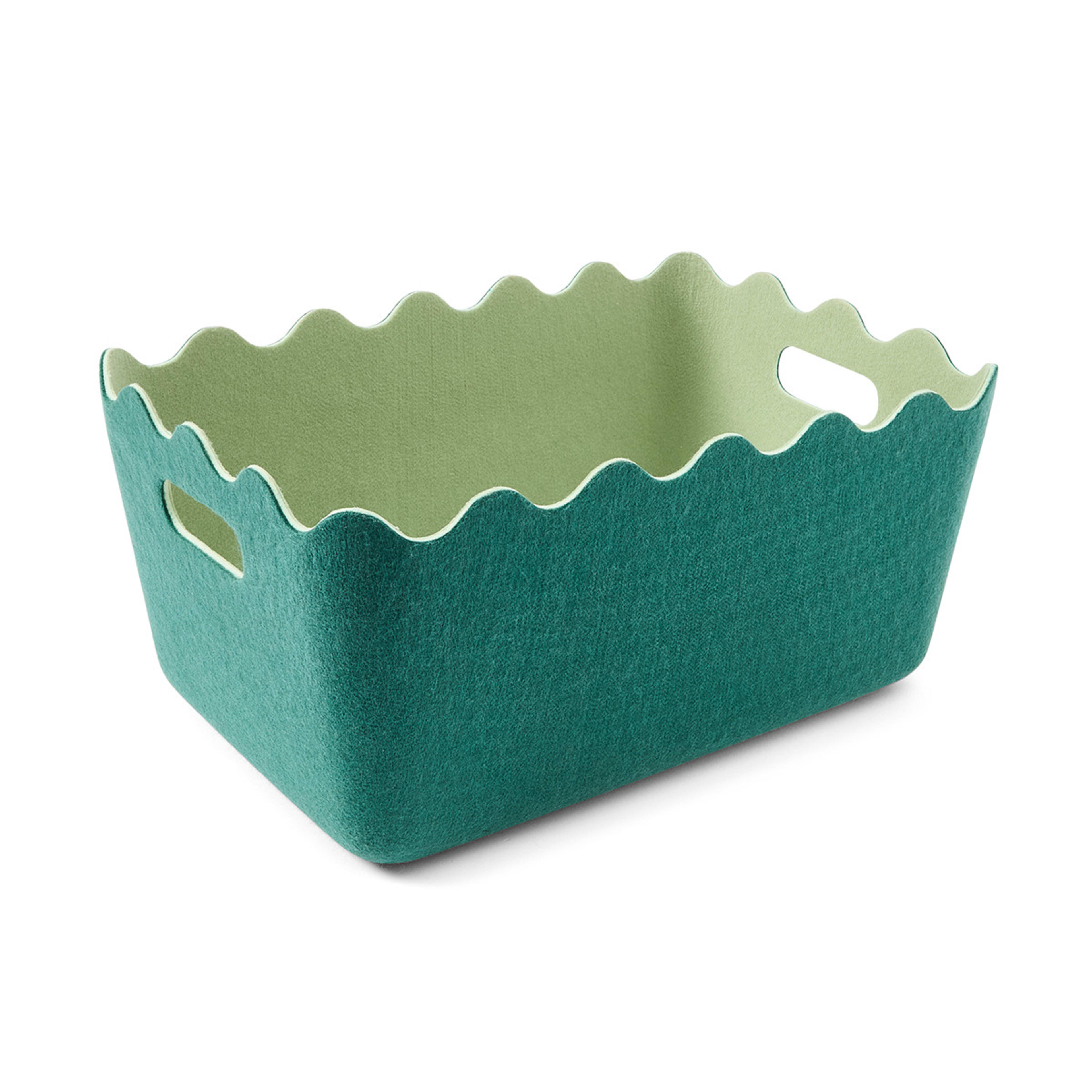 4 Two Tone Wave Felt Basket - Green, 4 of 8