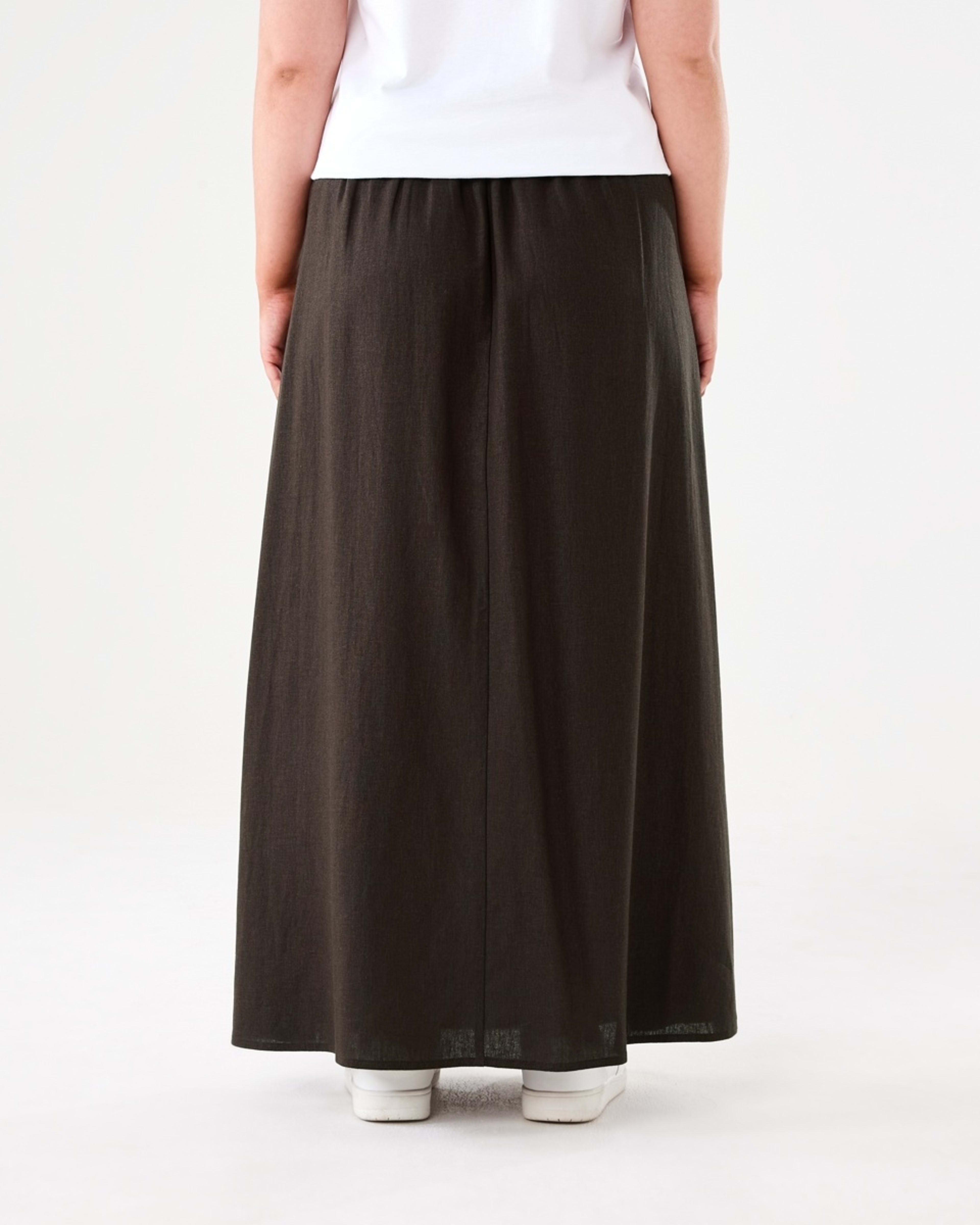 3 Linen Blend Maxi Skirt MELTED CHOCOLATE, 3 of 4