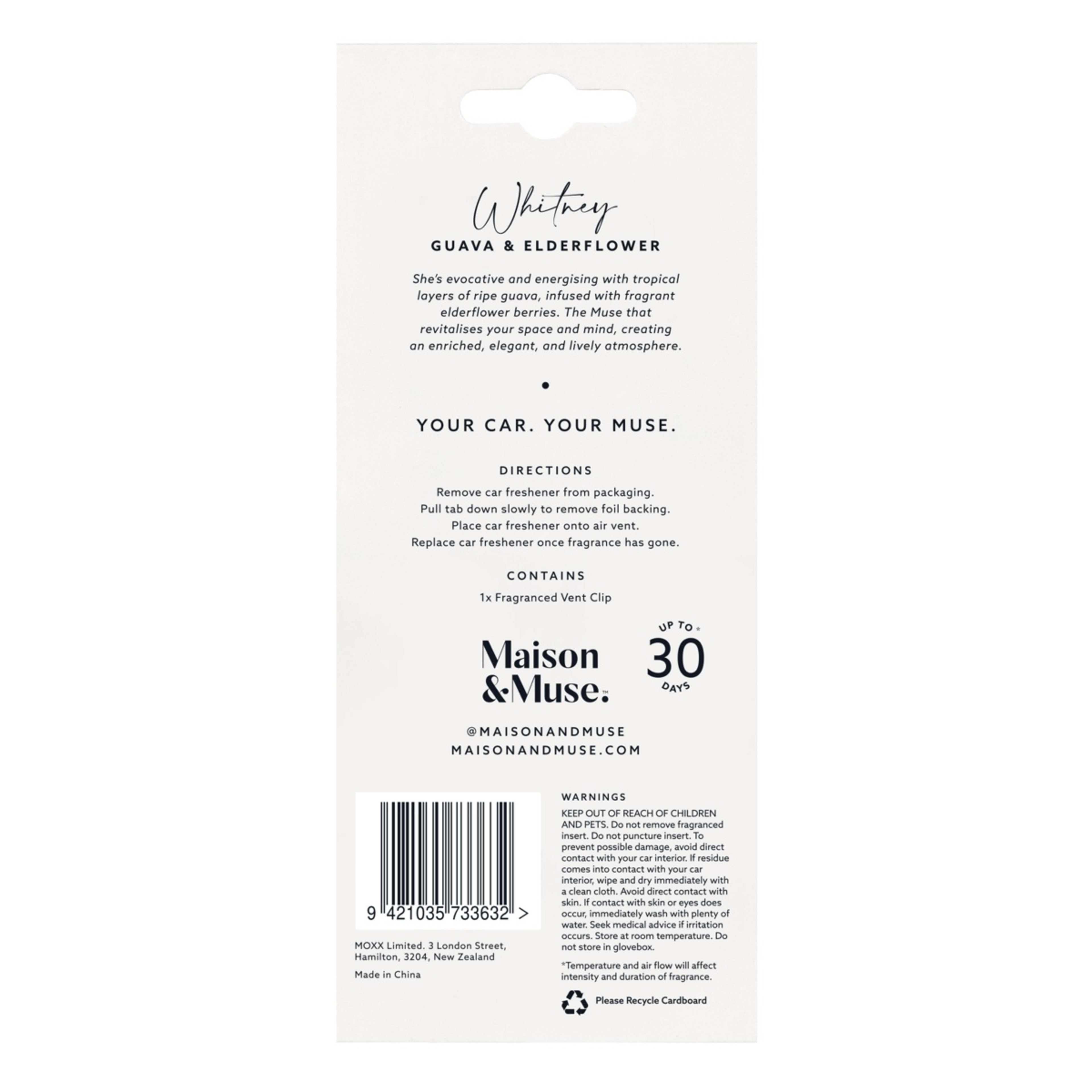 3 Maison and Muse Whitney Car Air Freshener - Guava and Elderflower Fragrance, 3 of 7