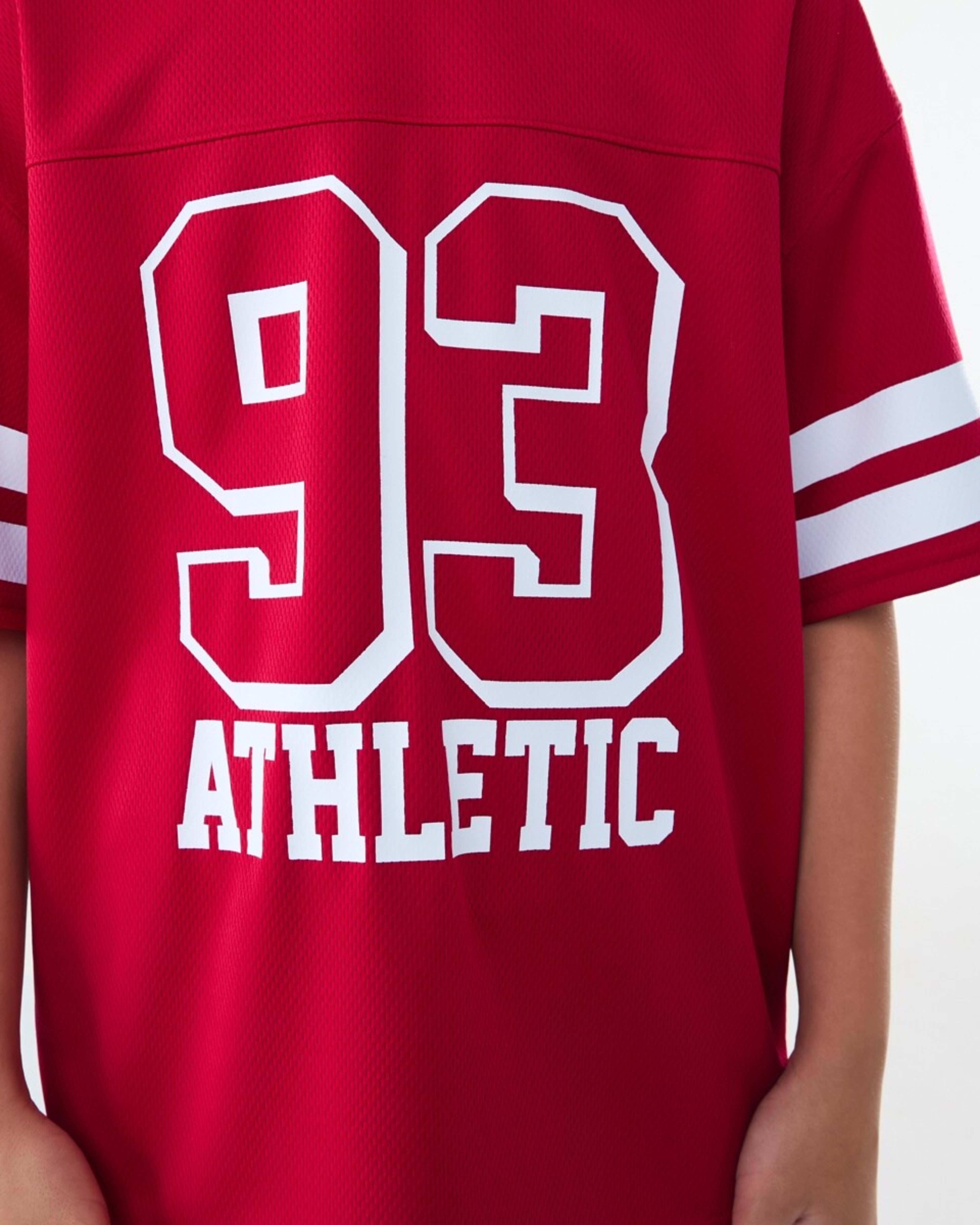 5 Short Sleeve Oversized Mesh T-shirt JERSEY 93 URBAN MID RED, 5 of 8
