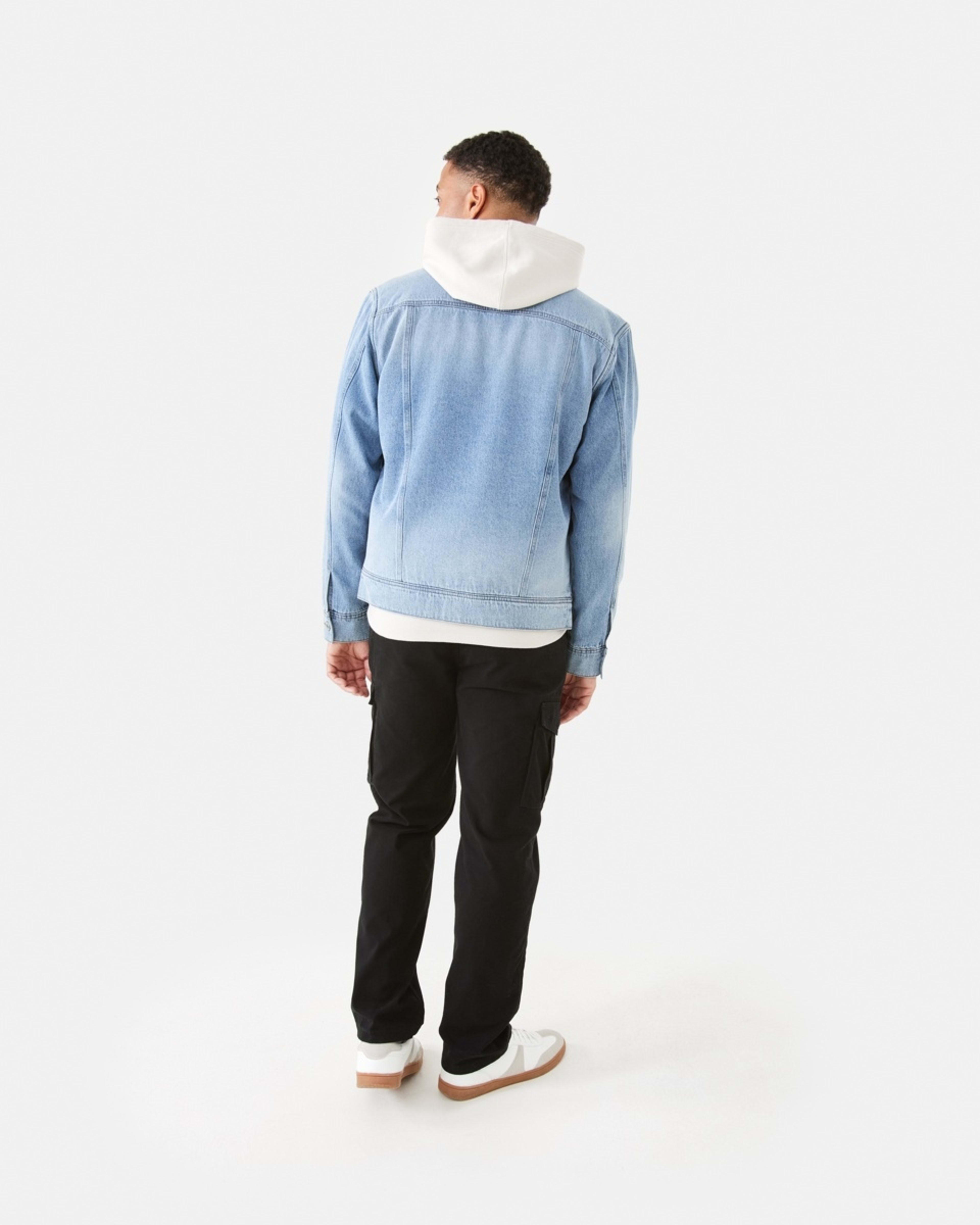 4 Denim Sherpa Jacket Light Wash, 4 of 8