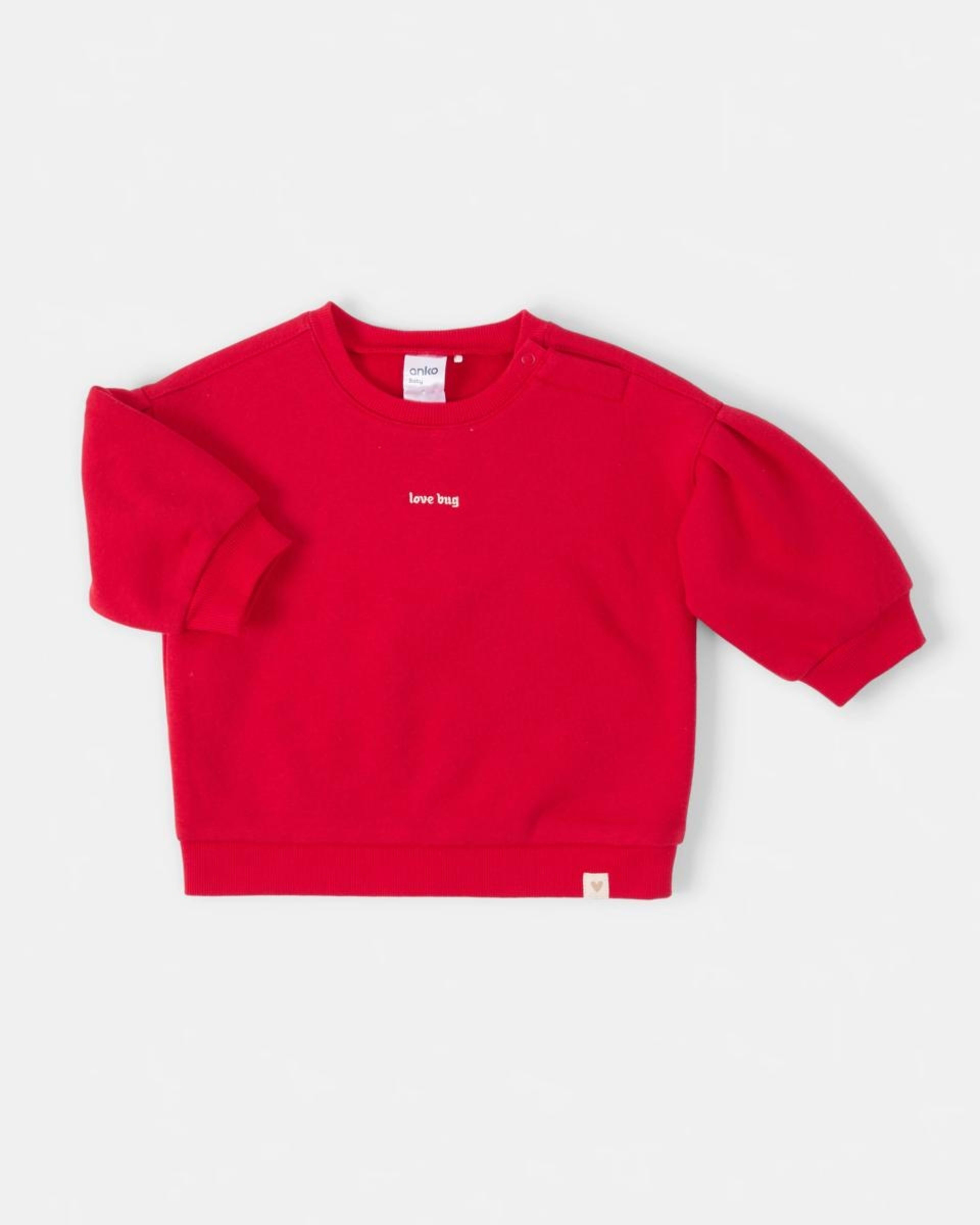 3 Lantern Sleeve Rib Leggings Set Red Hearts, 3 of 6