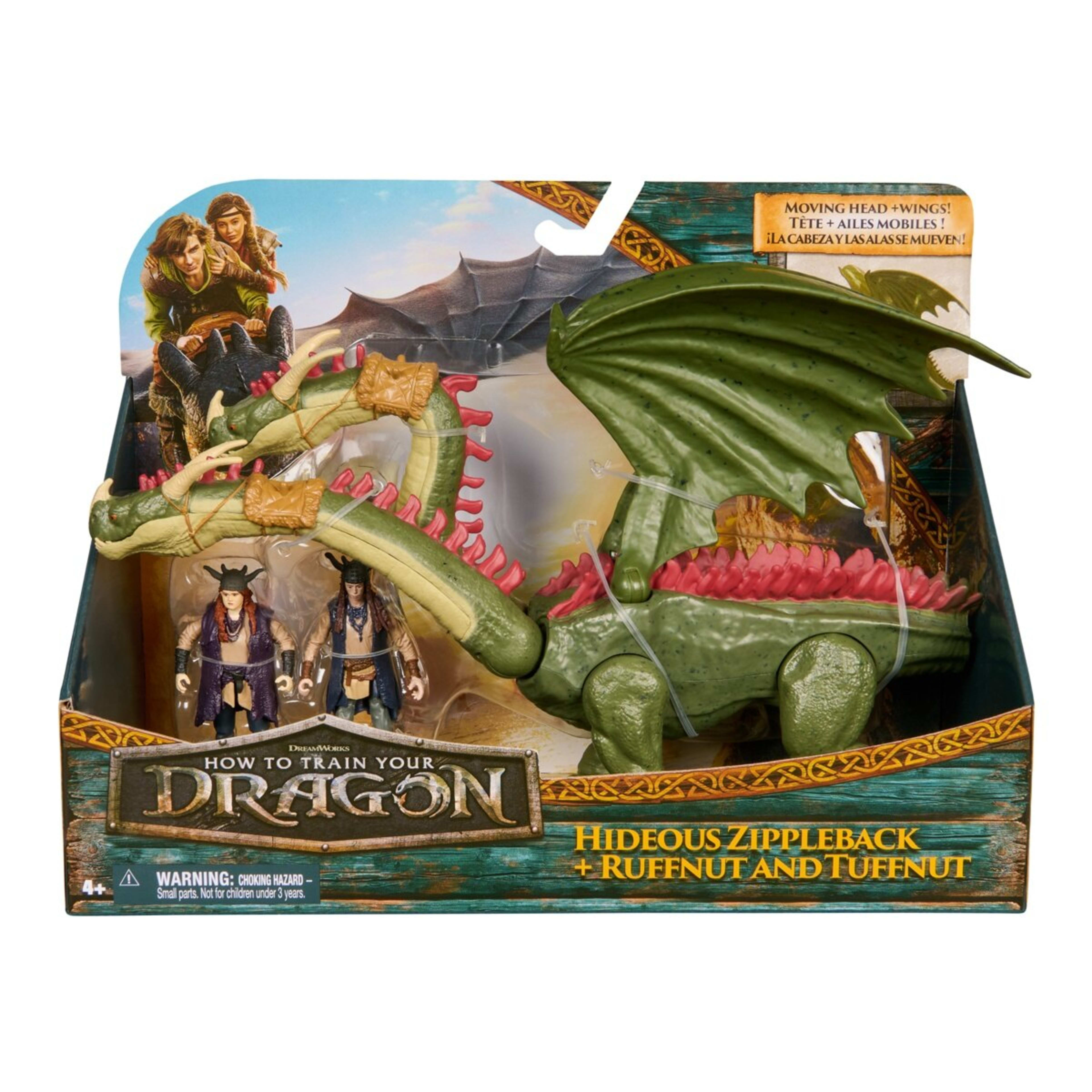 1 How To Train Your Dragon Hideous Zippleback and Ruffnut & Tuffnut Action Figure Set
