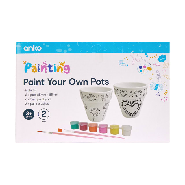 2 Pack Paint Your Own Pots Kmart