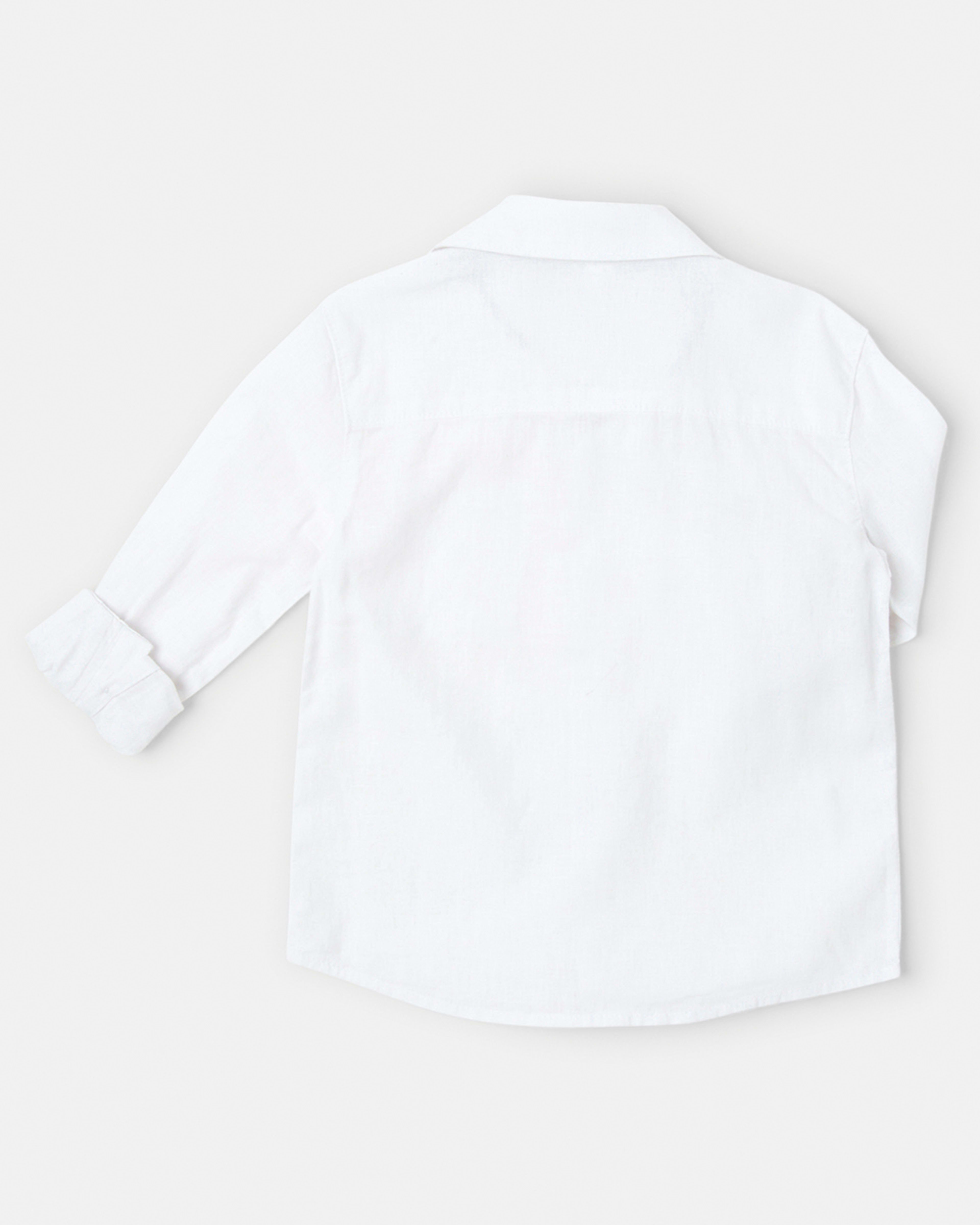 9 Long Sleeve Linen Shirt White, 9 of 9