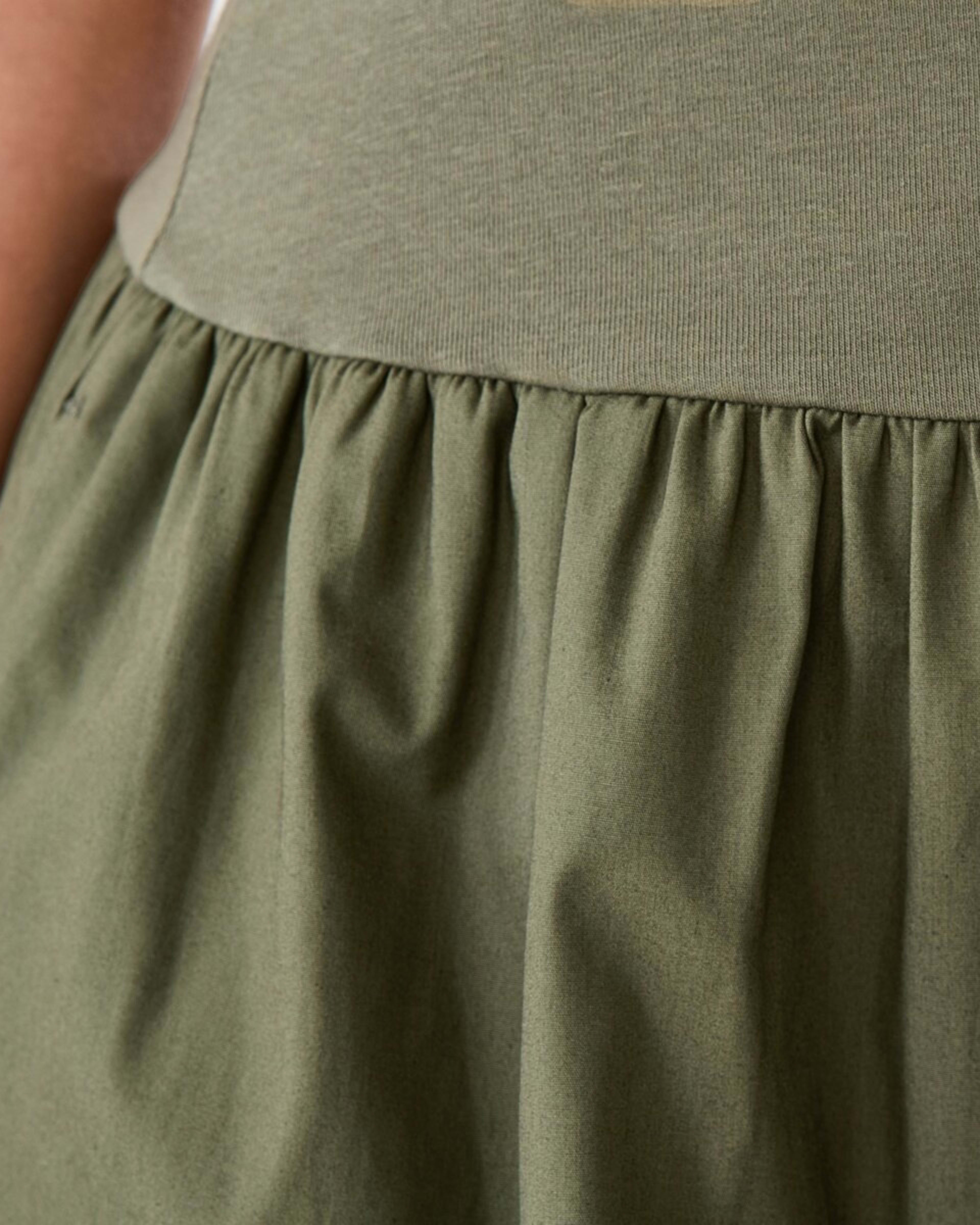 5 Short Sleeve Drop Waist Midi Dress GREEN, 5 of 6