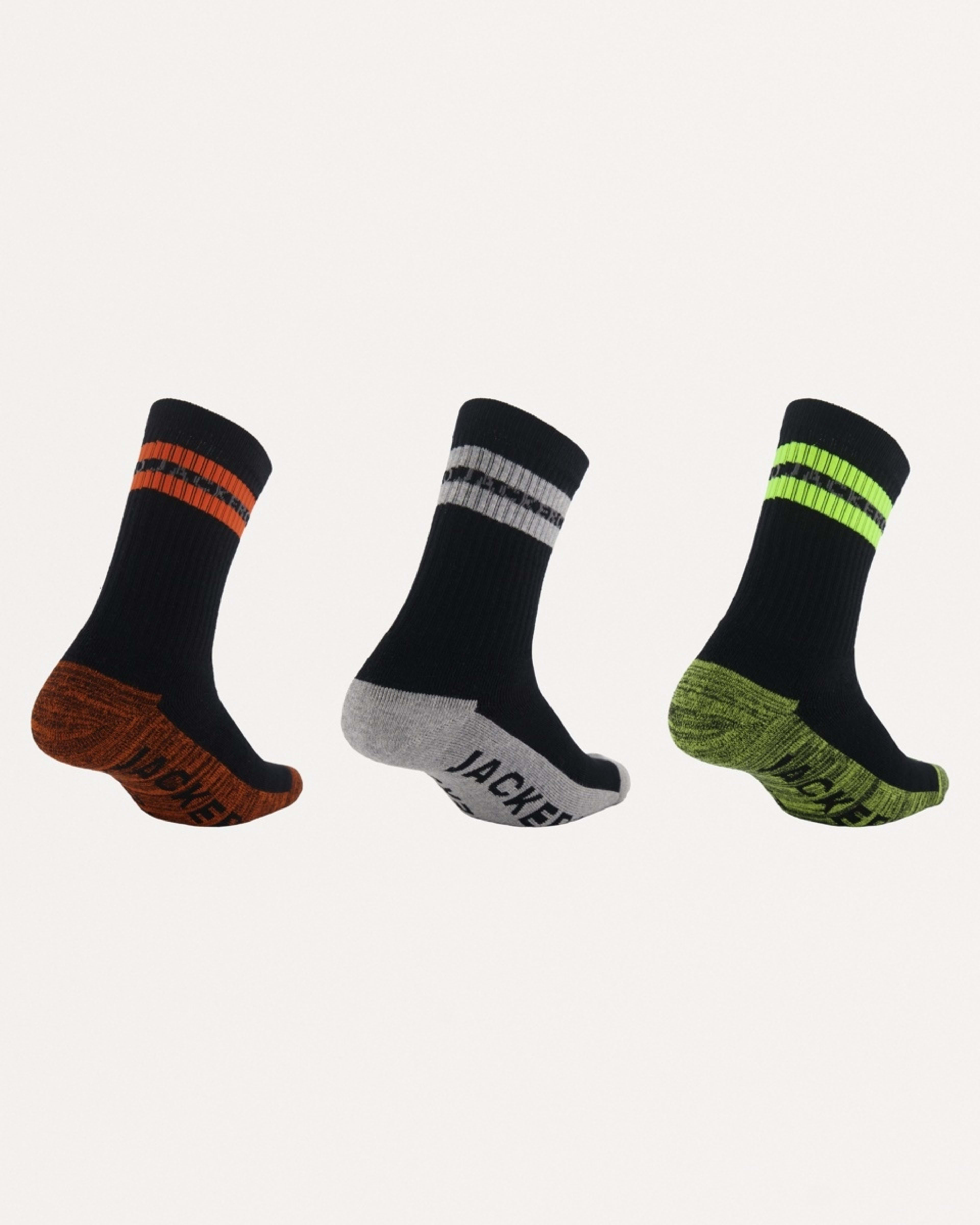 2 3 Pack Stripe Work Socks Fluoro Stripe, 2 of 3