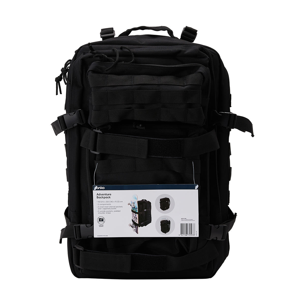 Adventure Backpack Black Kmart
