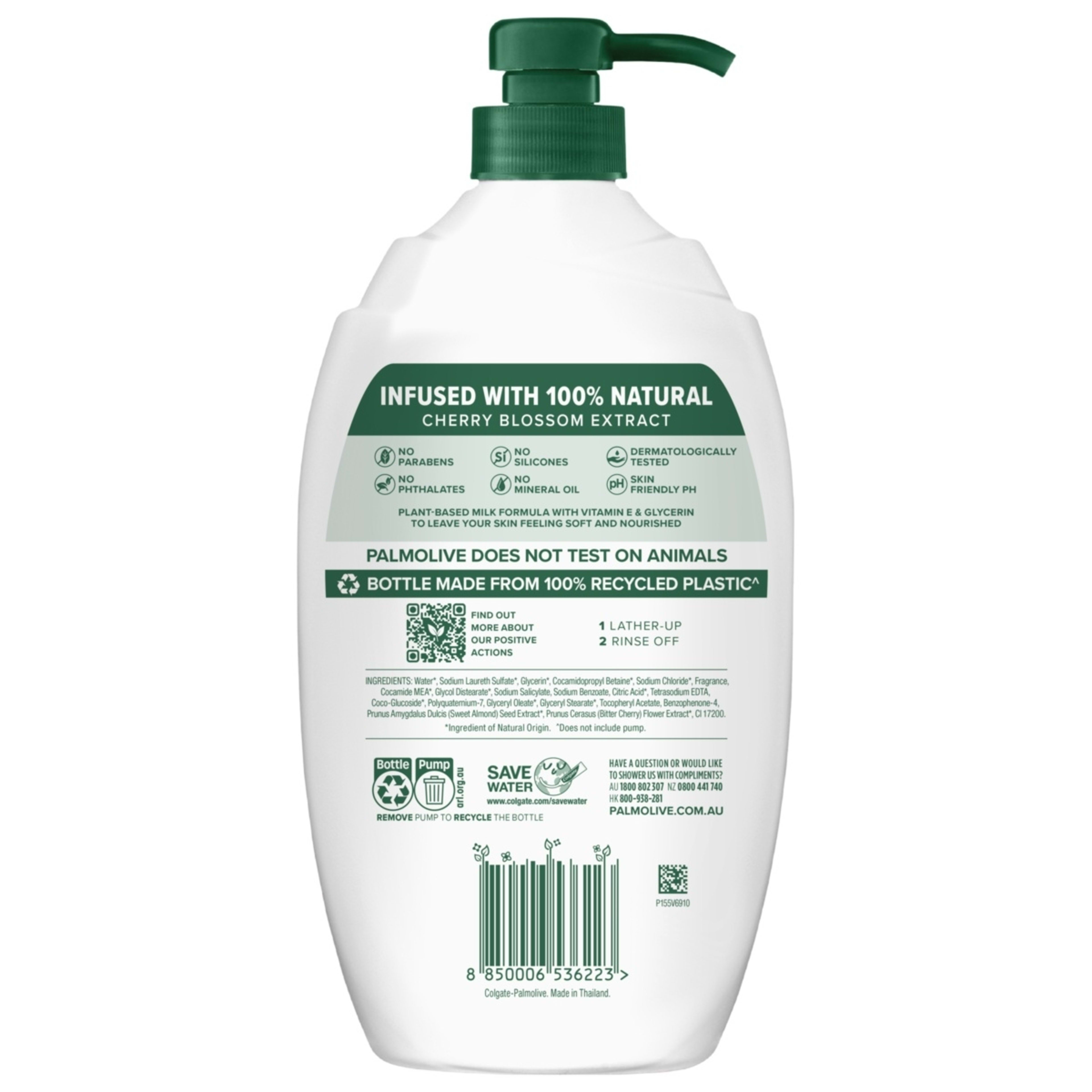 2 Palmolive Naturals Body Wash 1L - Cherry Blossom & Moisturising Milk, 2 of 9
