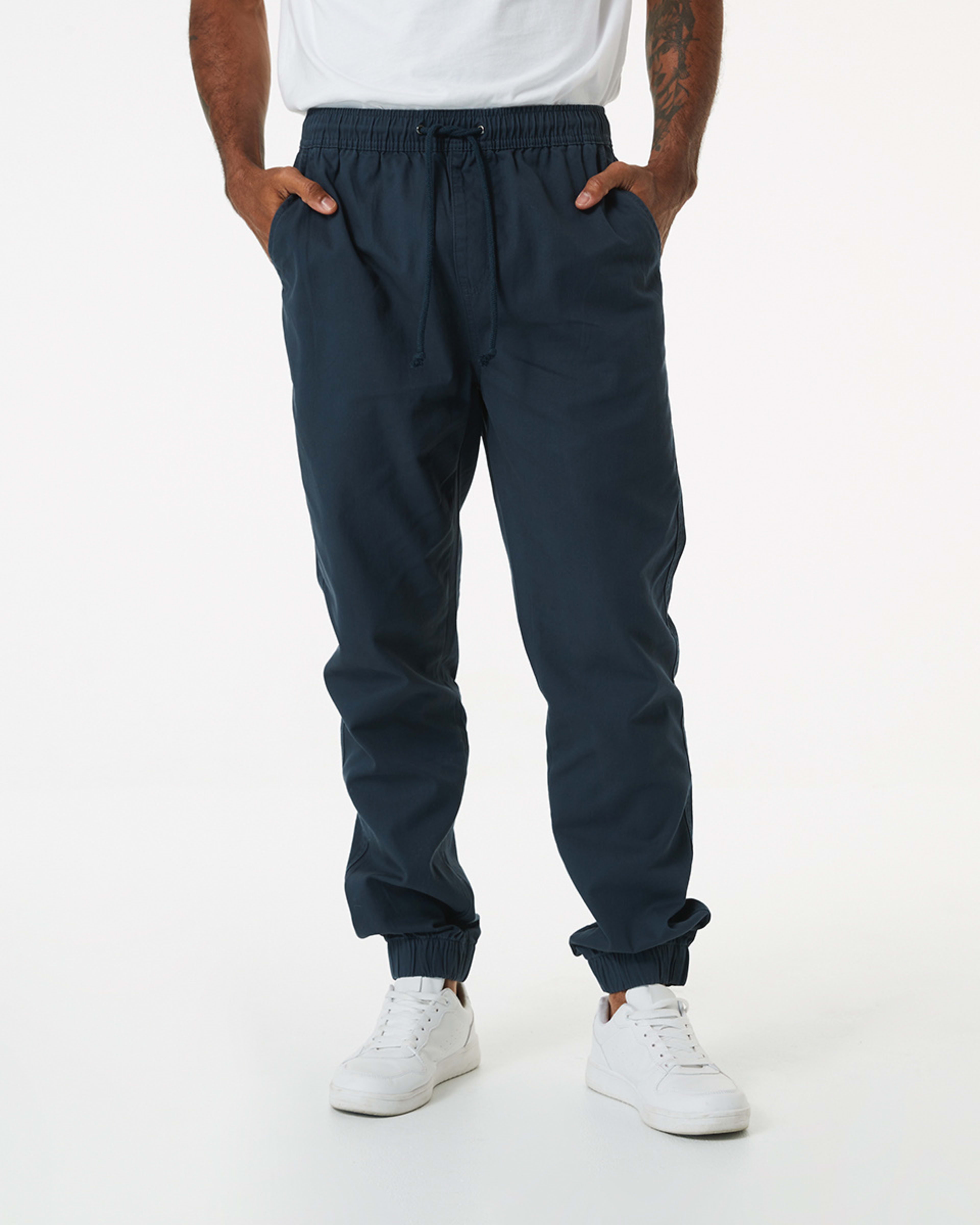 1 Elastic Waist Jogger Pants Navy Blue, 1 of 5