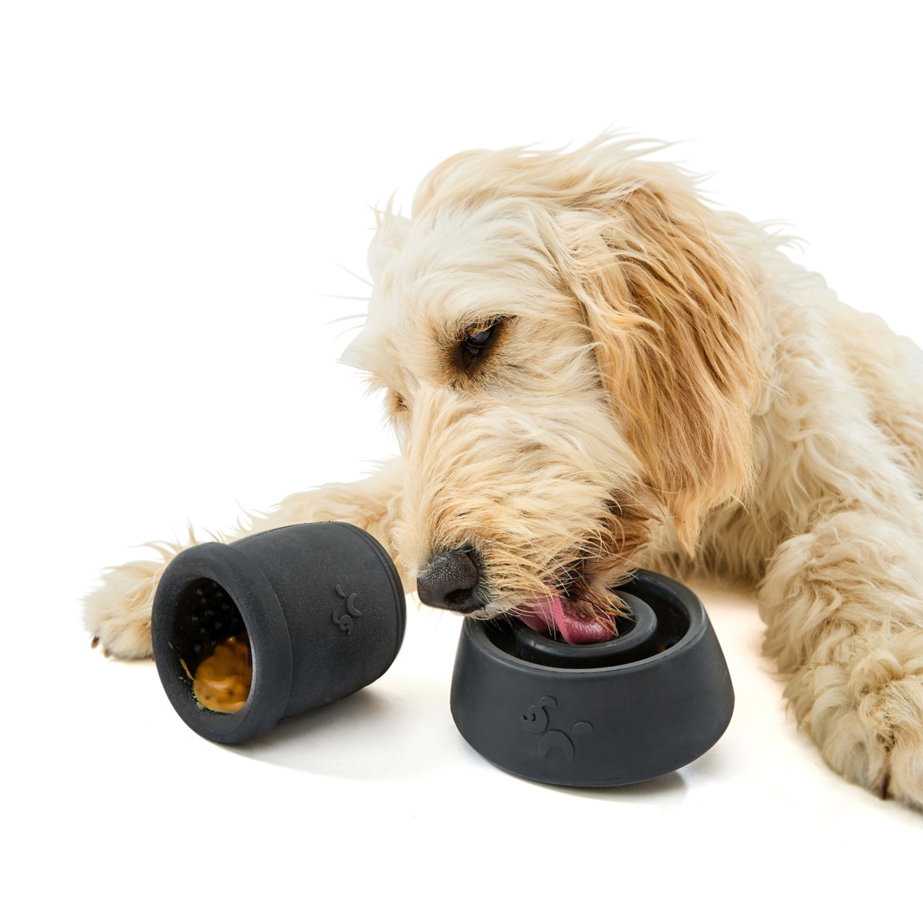 1 2 Pack Pet Rubber Treat Chew - Black