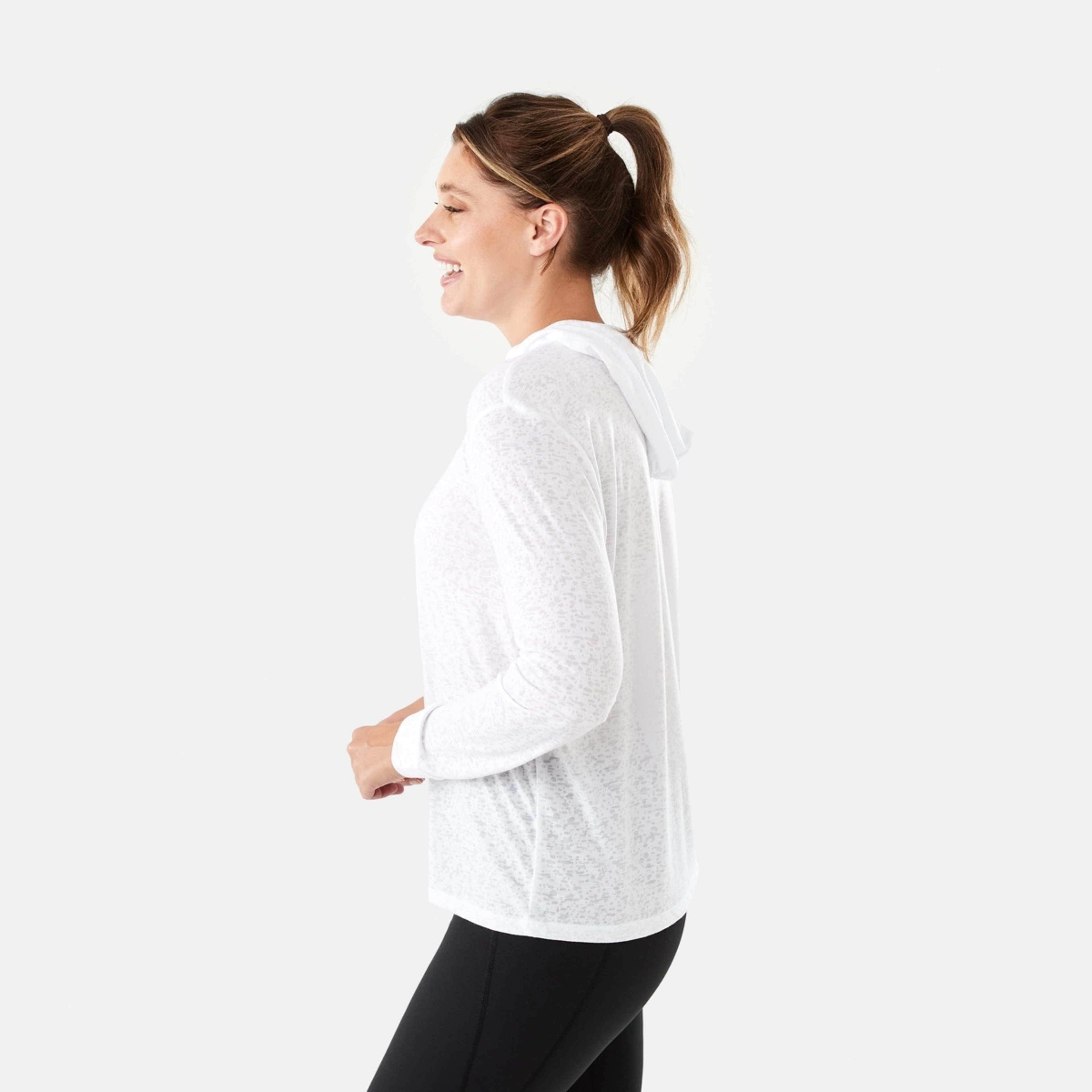 2 Active Womens Burnout Hoodie White, 2 of 6