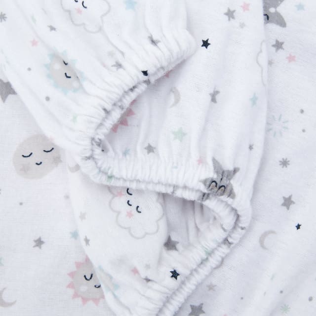 2 Pack Flannelette Cotton Fitted Cot Sheets Galaxy Kmart