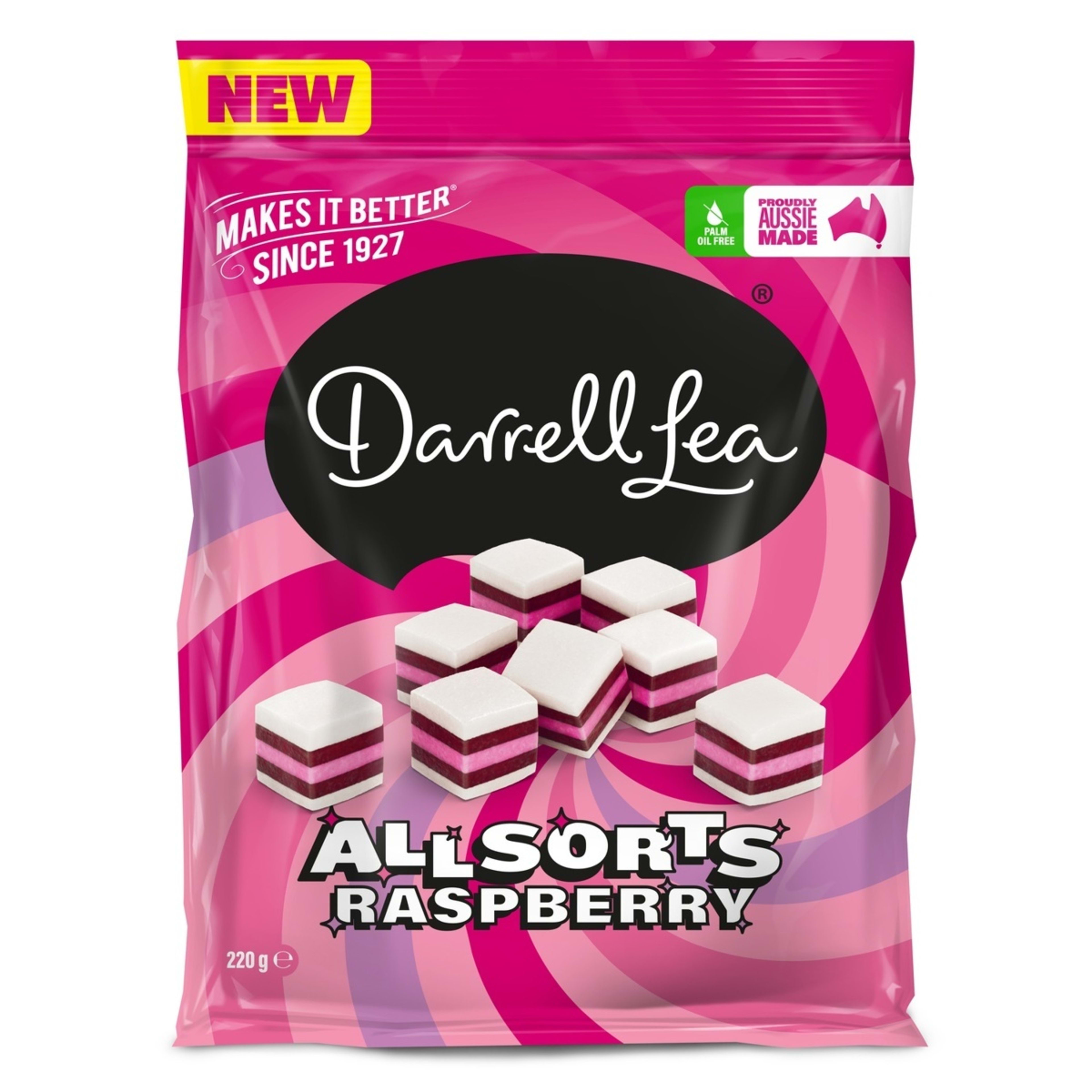1 Darrell Lea Allsorts Raspberry 220g