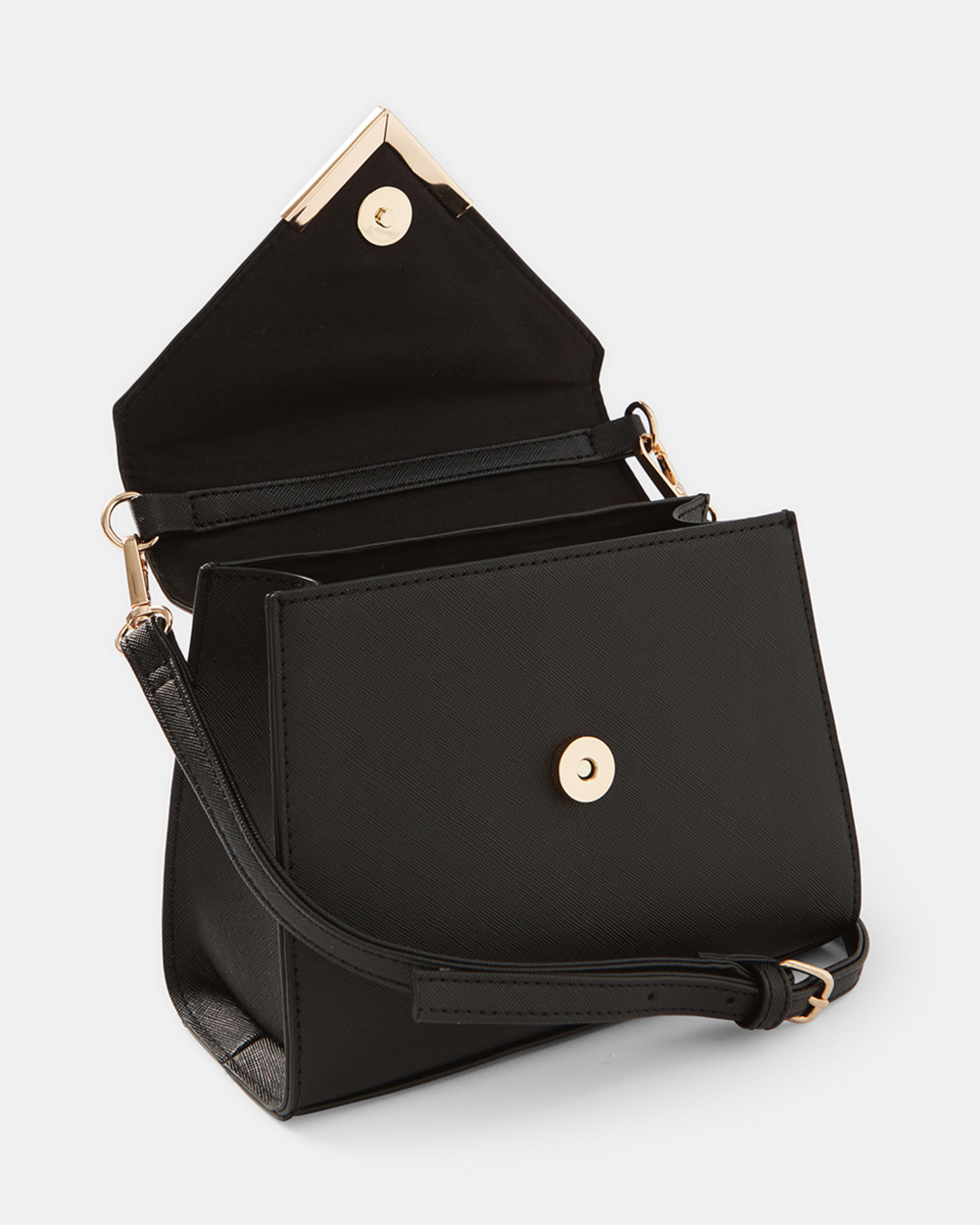 4 Dressy Flap Crossbody Bag Black, 4 of 5